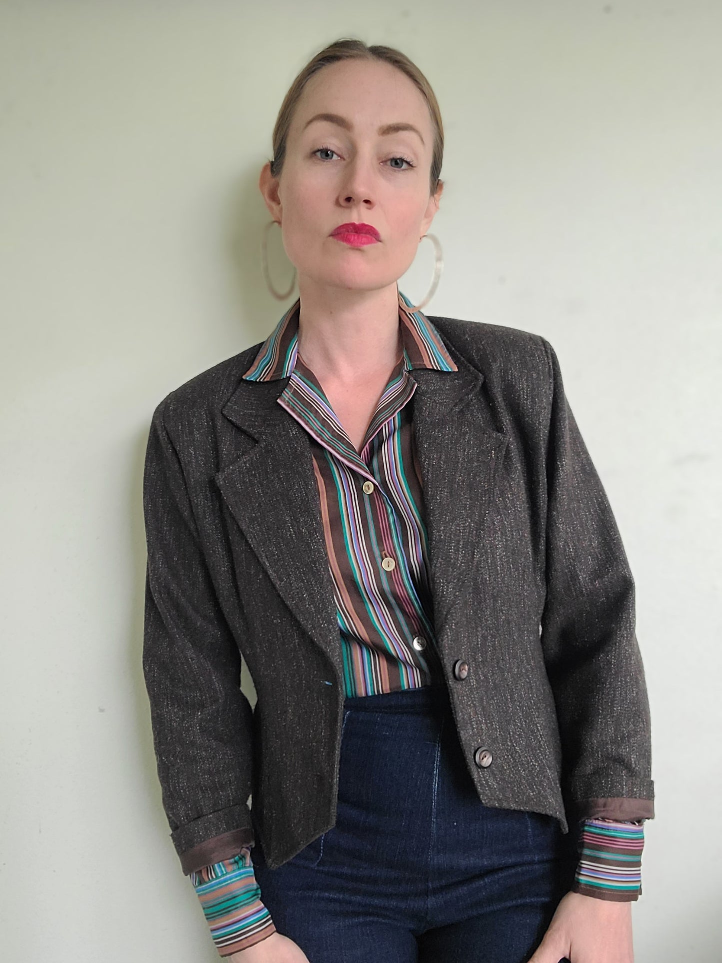 The Social Studies Teacher Vintage 80s Wool Cropped Blazer M