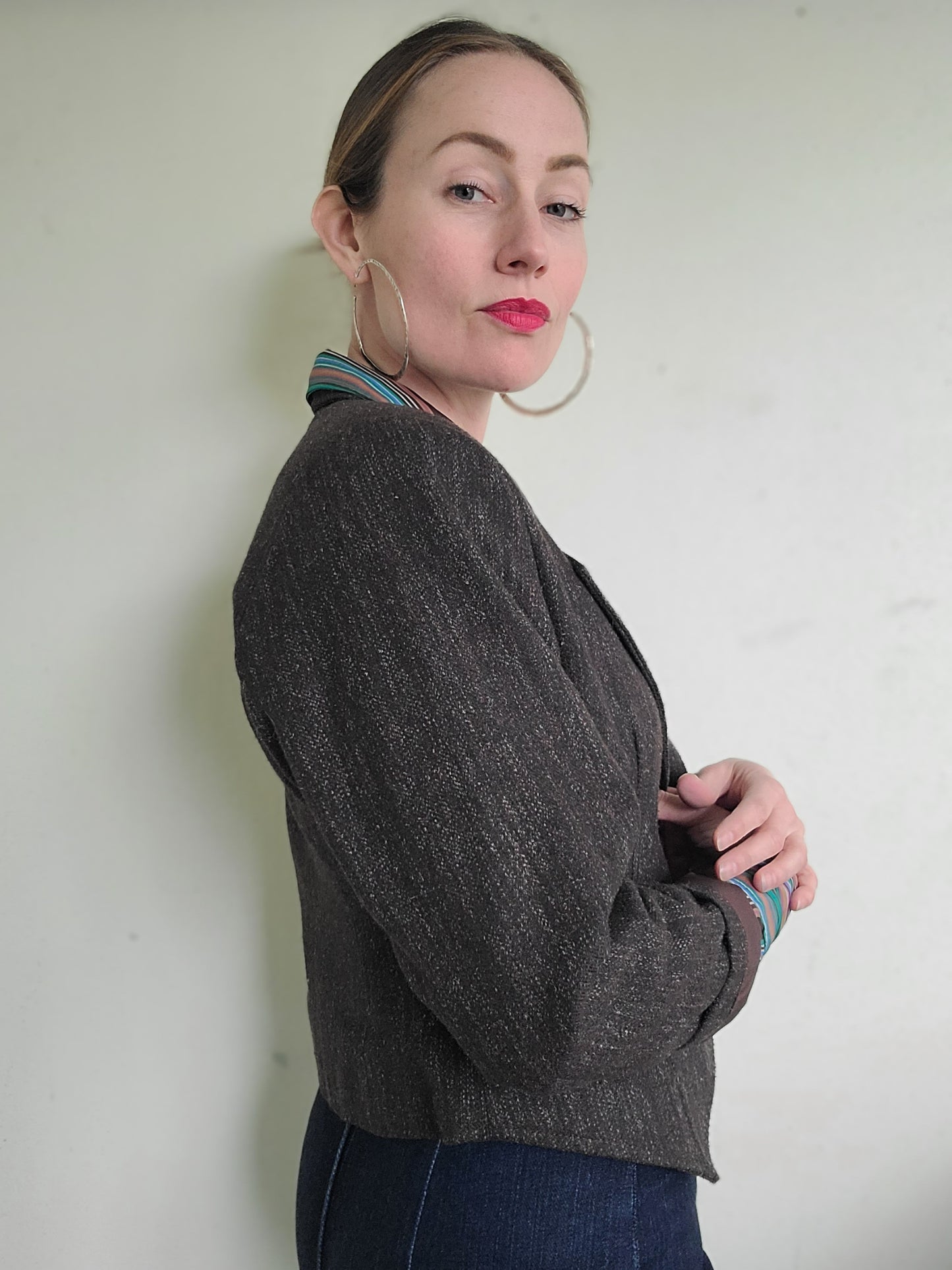 The Social Studies Teacher Vintage 80s Wool Cropped Blazer M