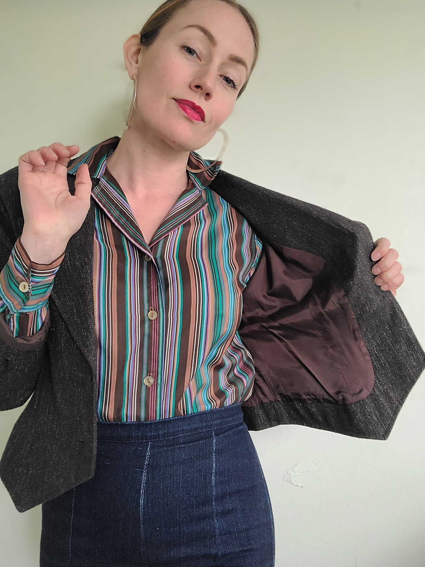 The Social Studies Teacher Vintage 80s Wool Cropped Blazer M