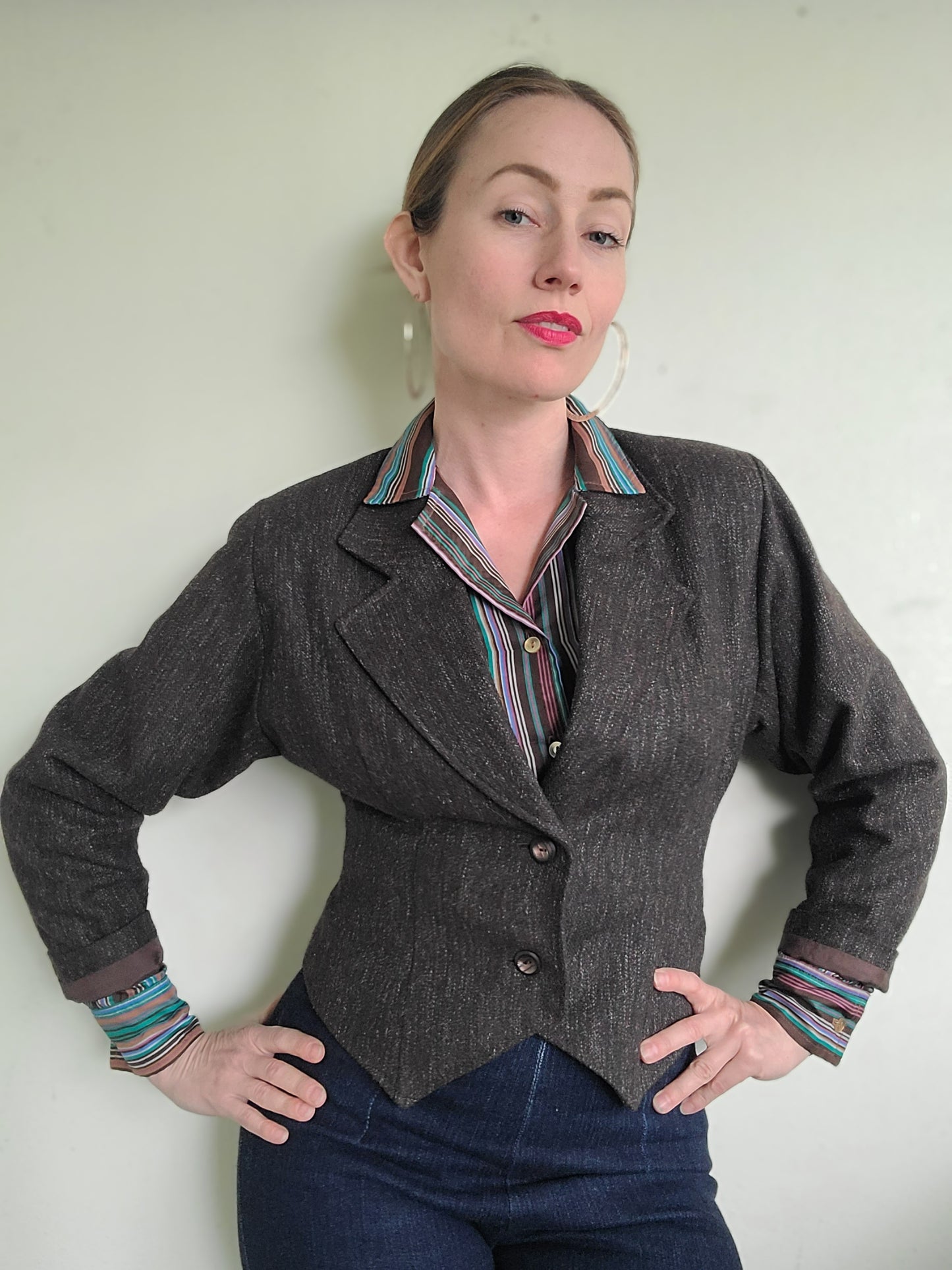 The Social Studies Teacher Vintage 80s Wool Cropped Blazer M