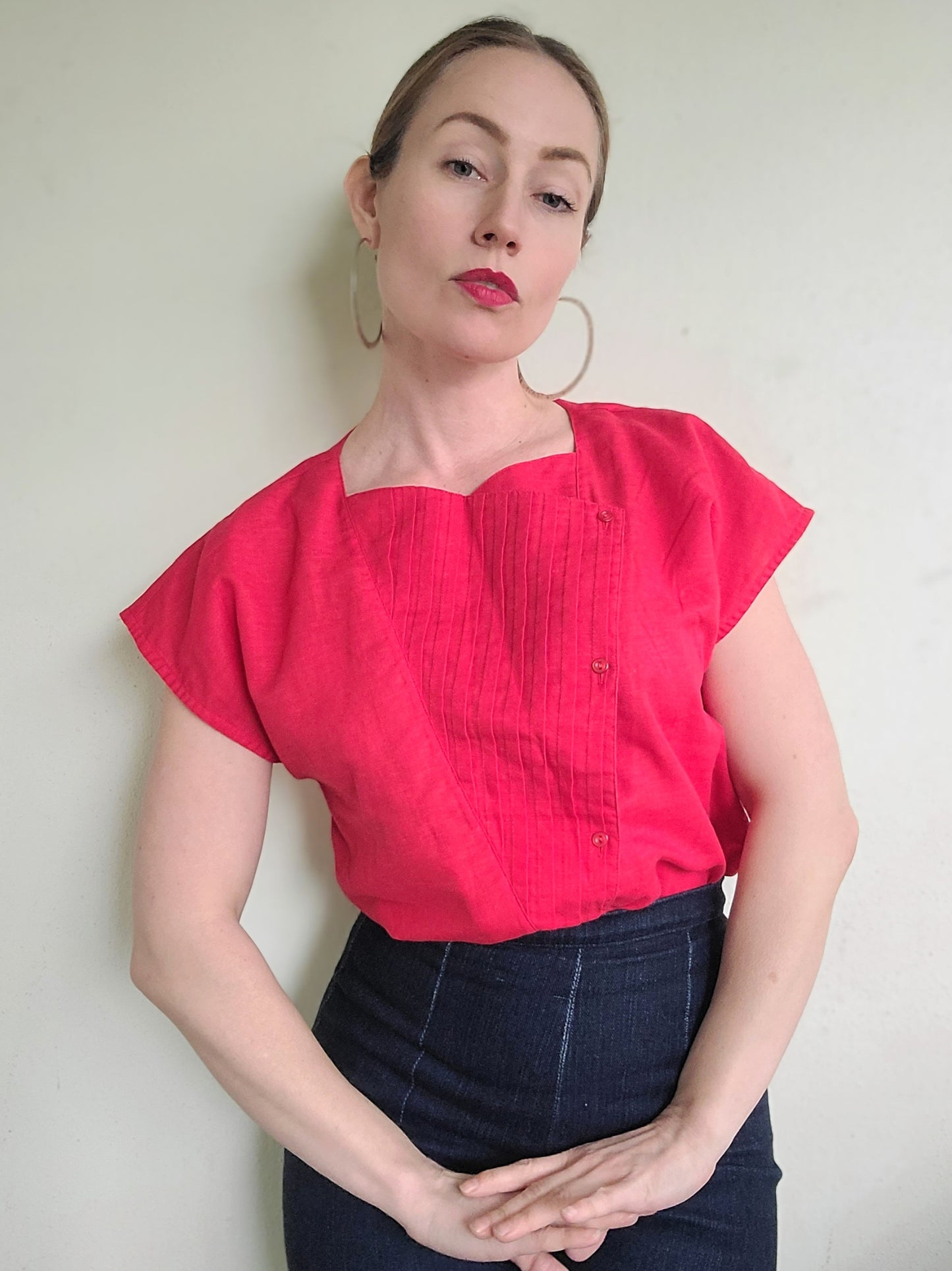 The Summer Sweetheart Vintage 80s Blouse M