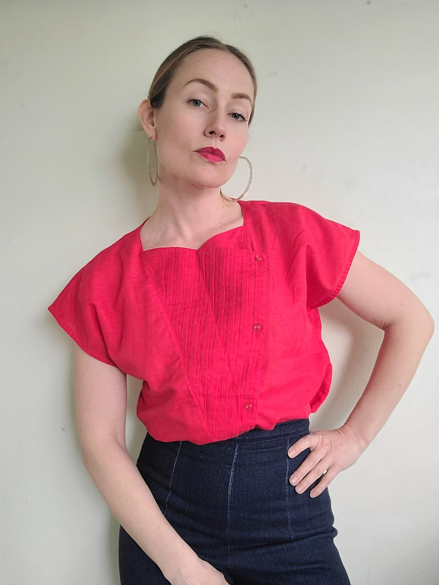 The Summer Sweetheart Vintage 80s Blouse M