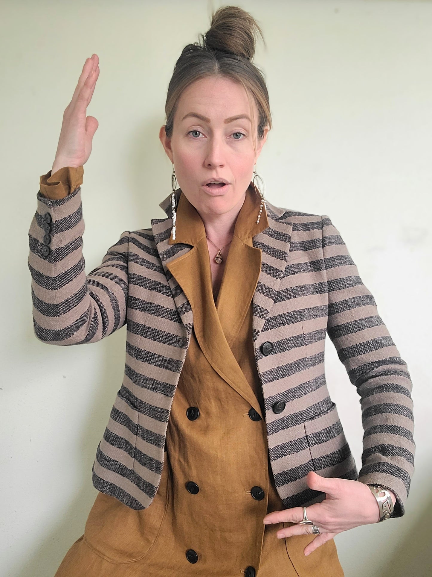 The Jigsaw Textured Cotton Linen Blazer XS