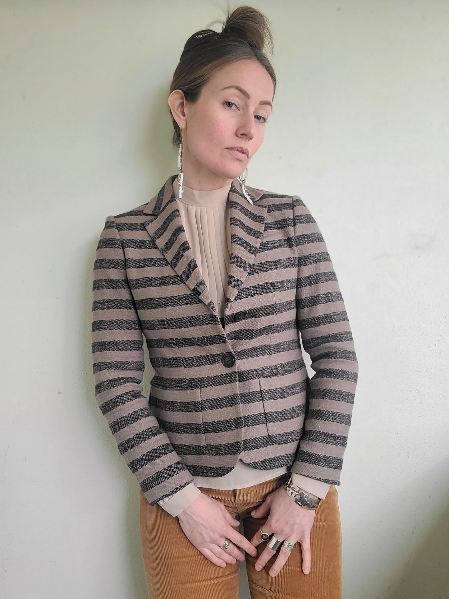 The Jigsaw Textured Cotton Linen Blazer XS