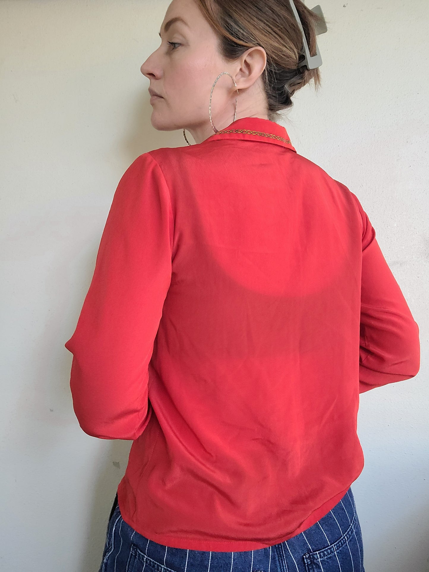 The Elizabeth Vintage Equestrian Button Down XS