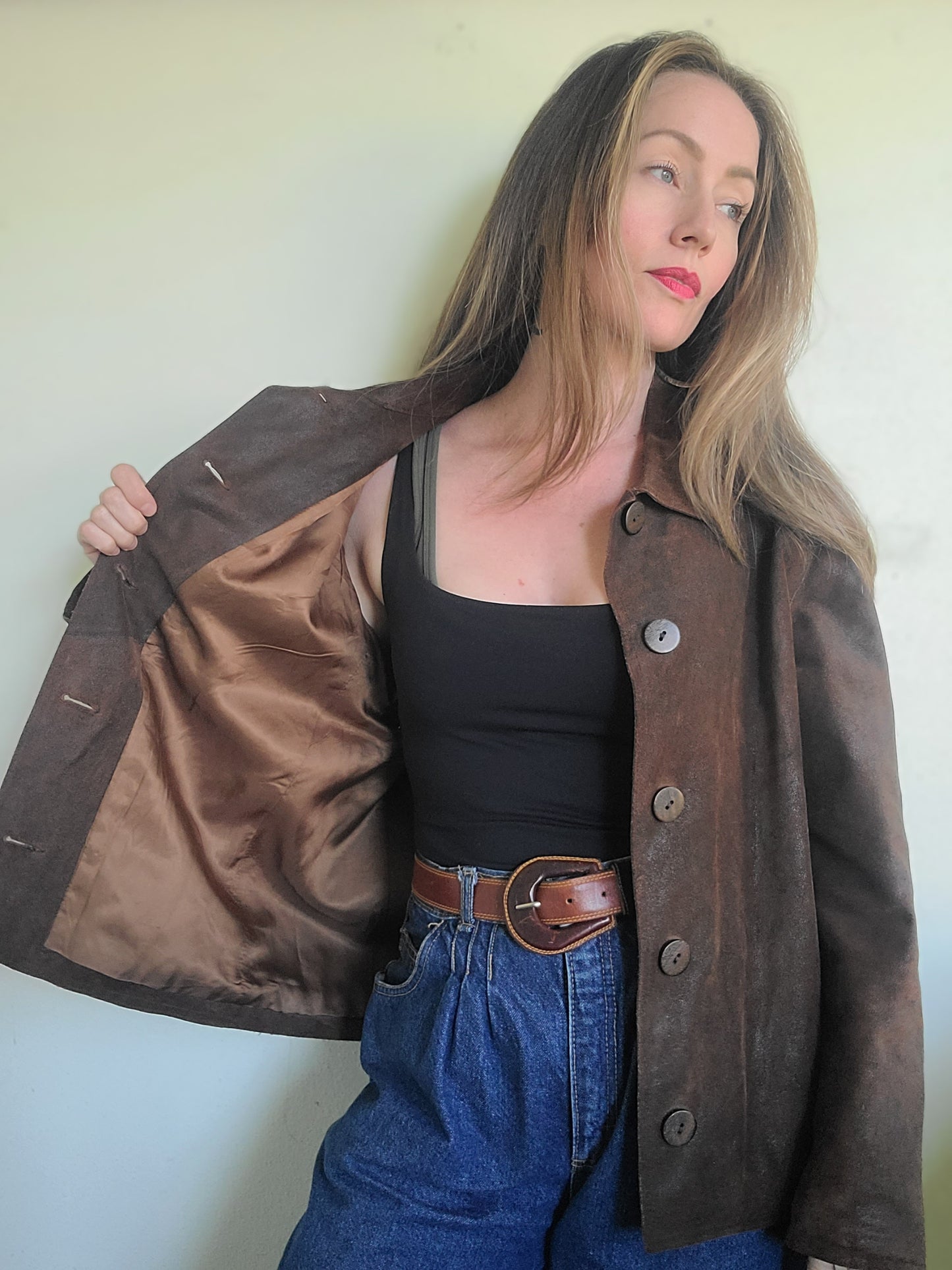 The Petra Preloved Oiled Suede Jacket by J Jill M