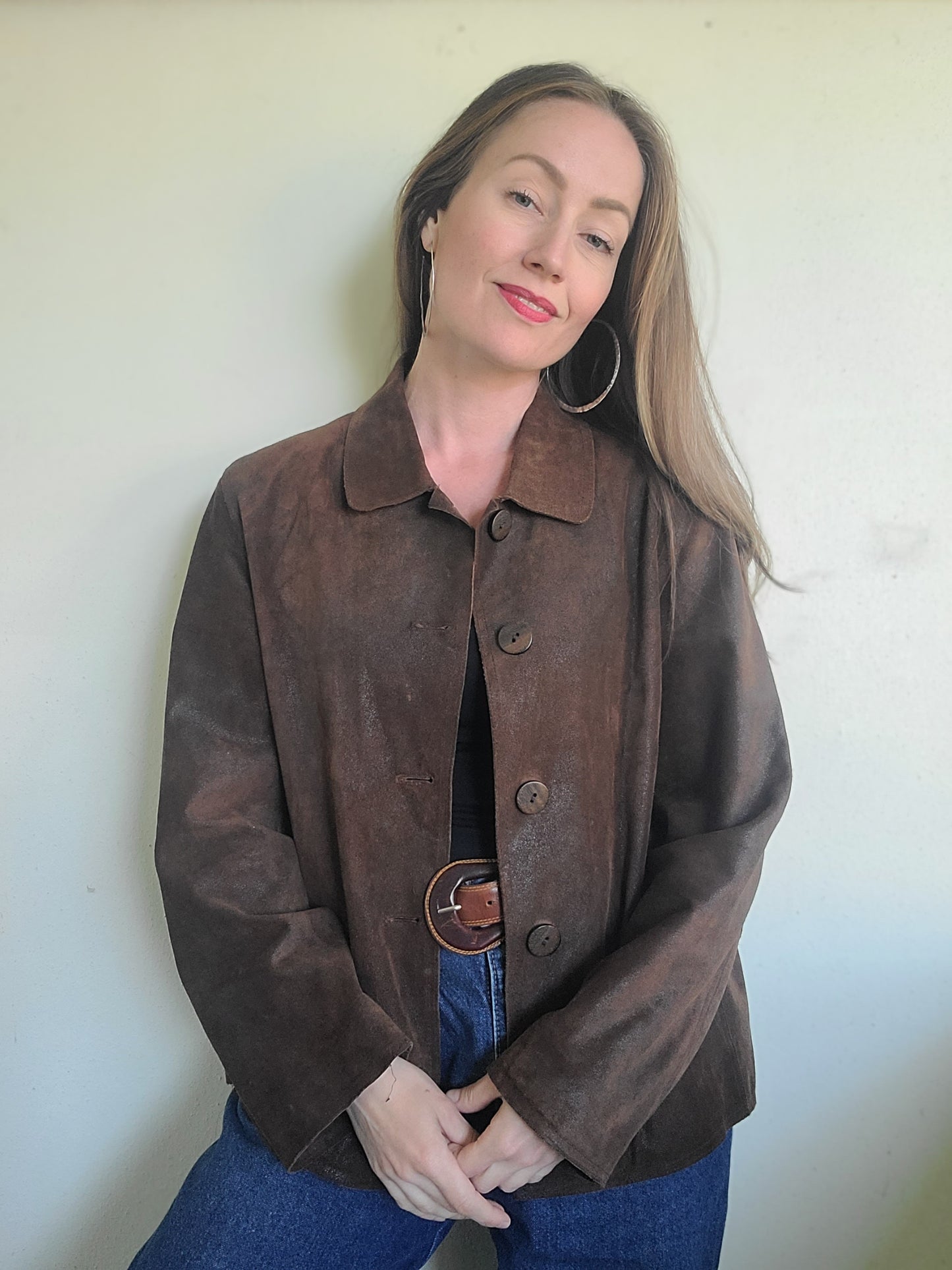 The Petra Preloved Oiled Suede Jacket by J Jill M