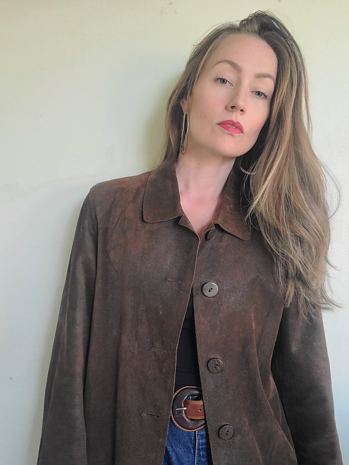 The Petra Preloved Oiled Suede Jacket by J Jill M