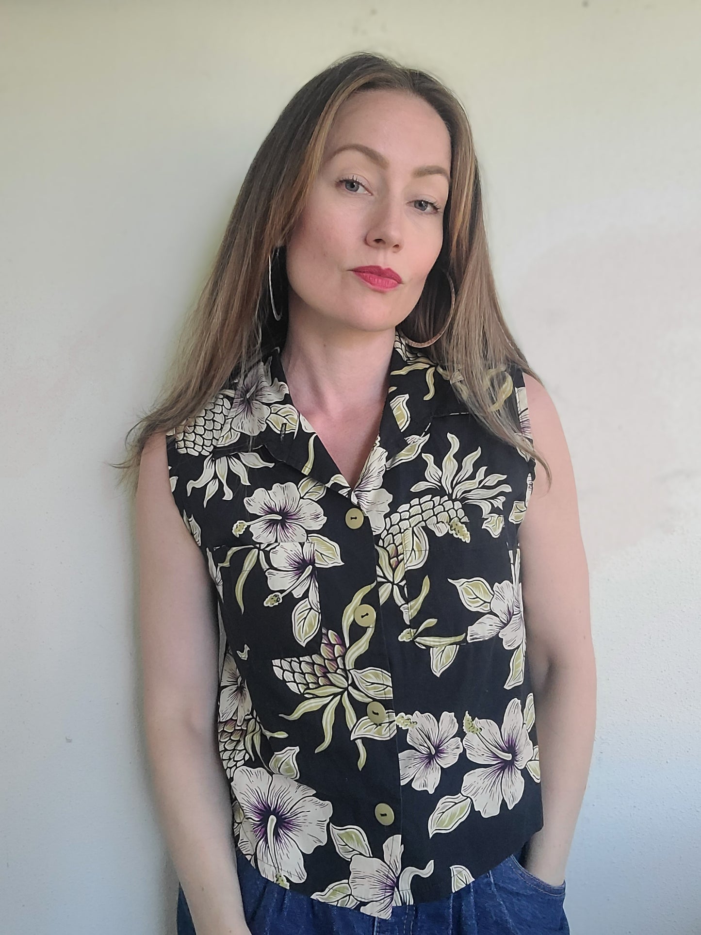The Going Hawaiian Reworked Vintage Summer Crop Made In USA M