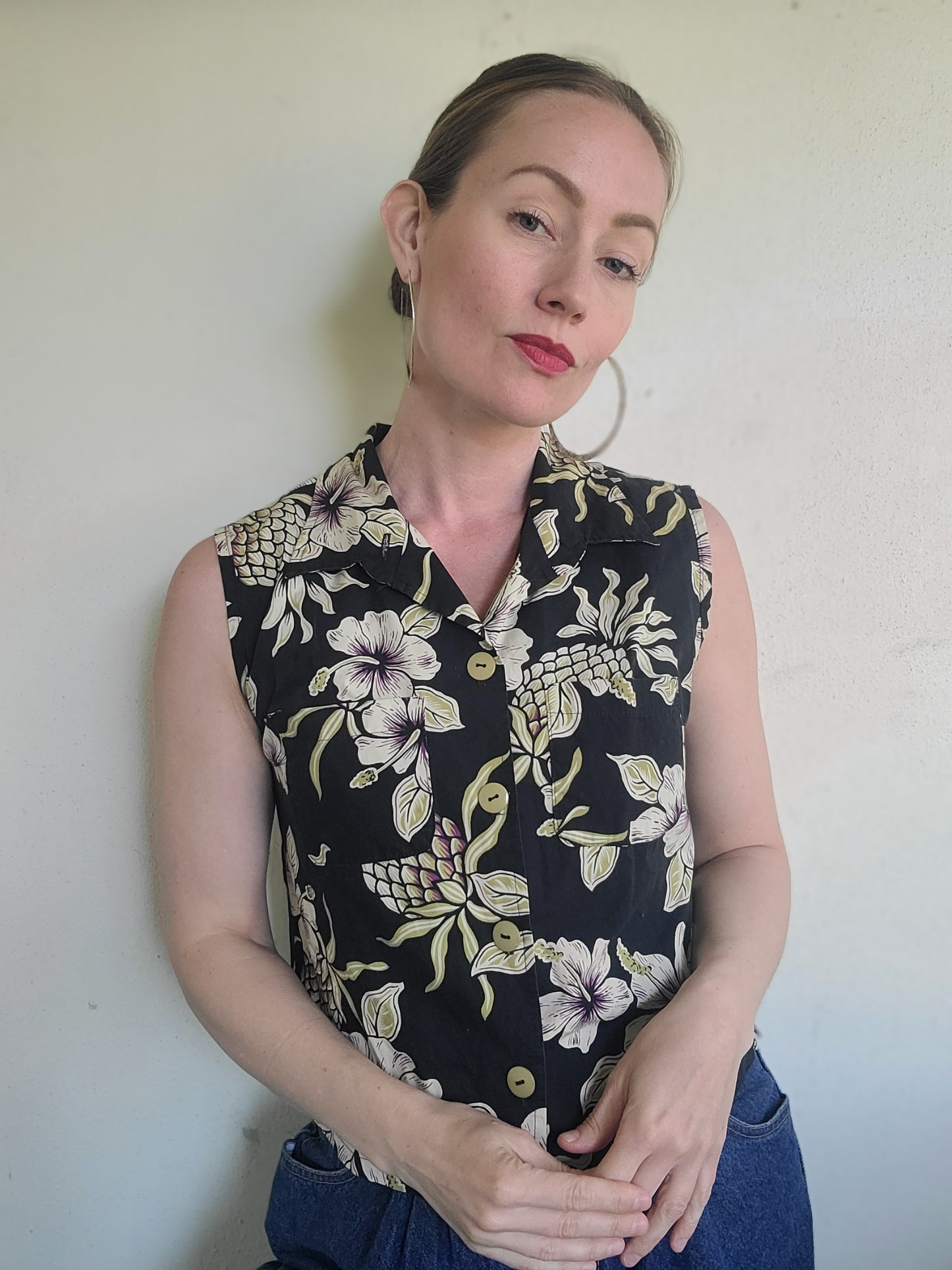 The Going Hawaiian Reworked Vintage Summer Crop Made In USA M