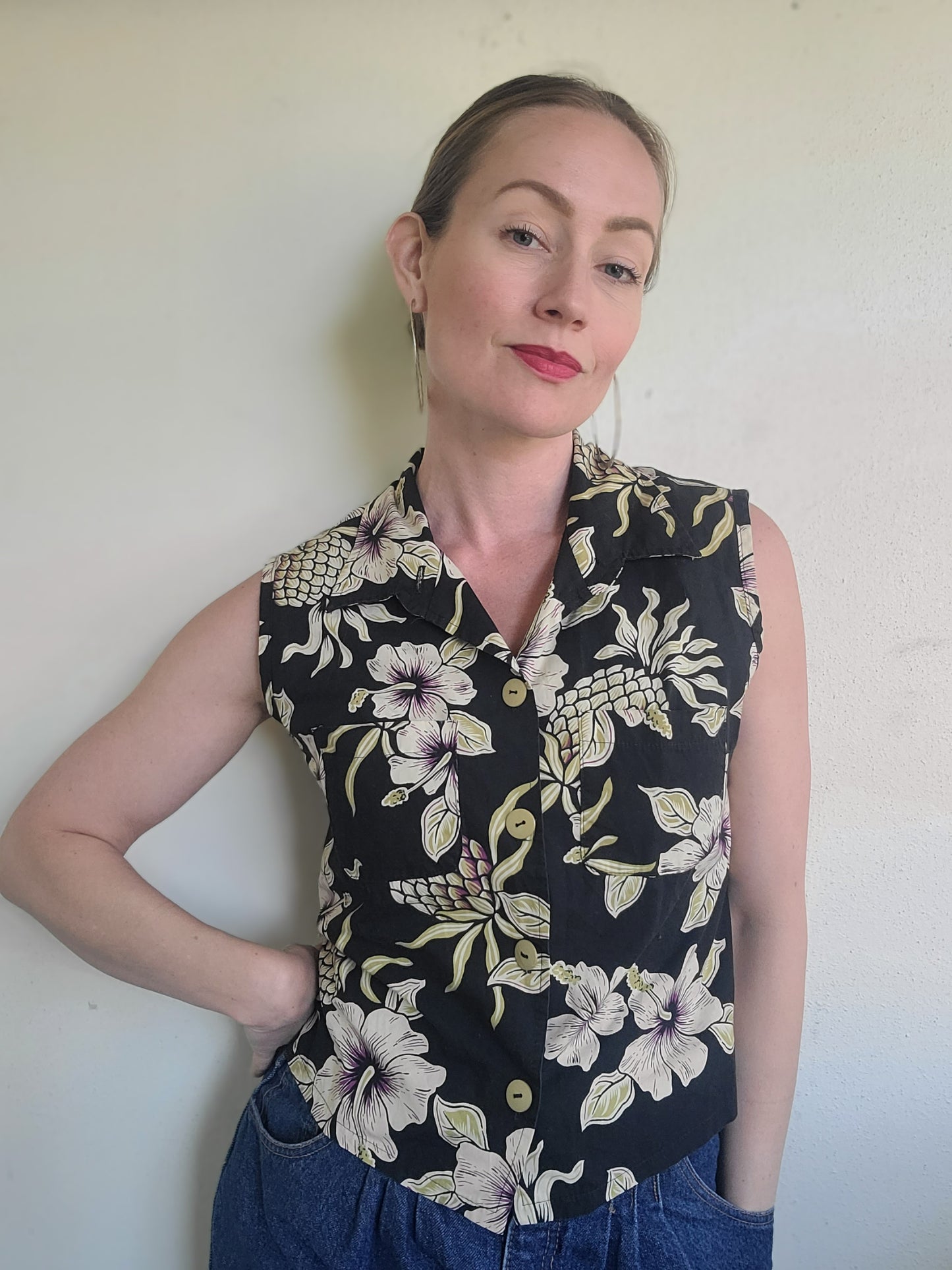 The Going Hawaiian Reworked Vintage Summer Crop Made In USA M