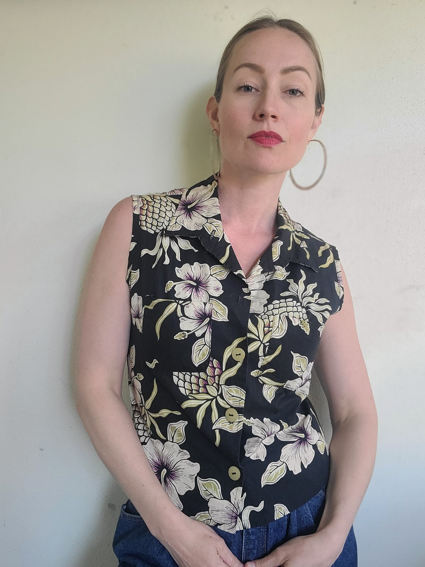 The Going Hawaiian Reworked Vintage Summer Crop Made In USA M