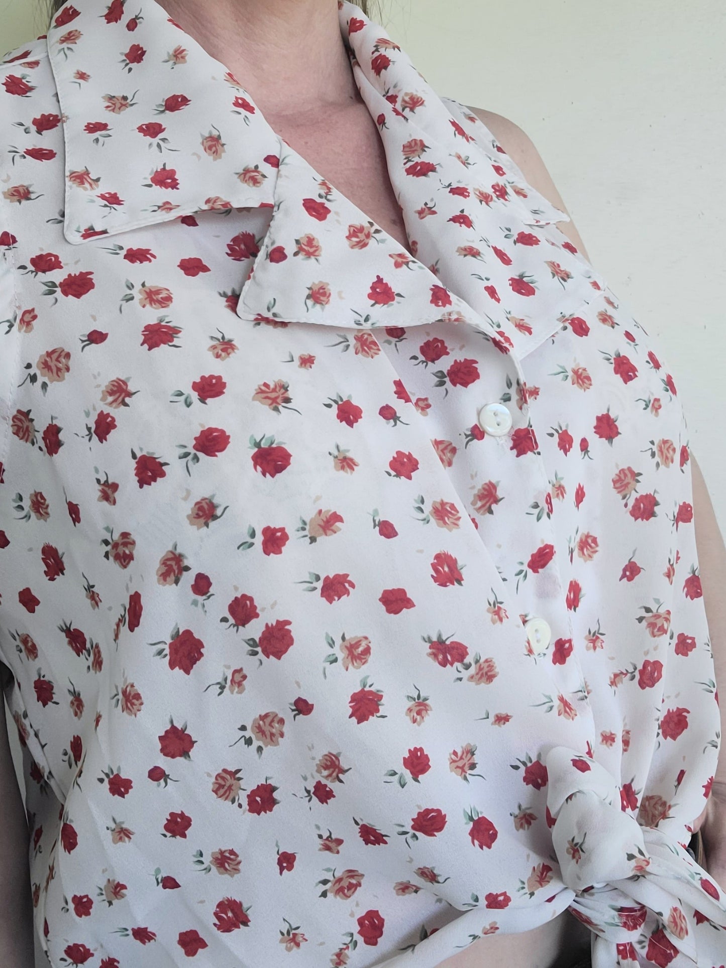 The Julia Vintage 80s Summer Crop Tie Top L