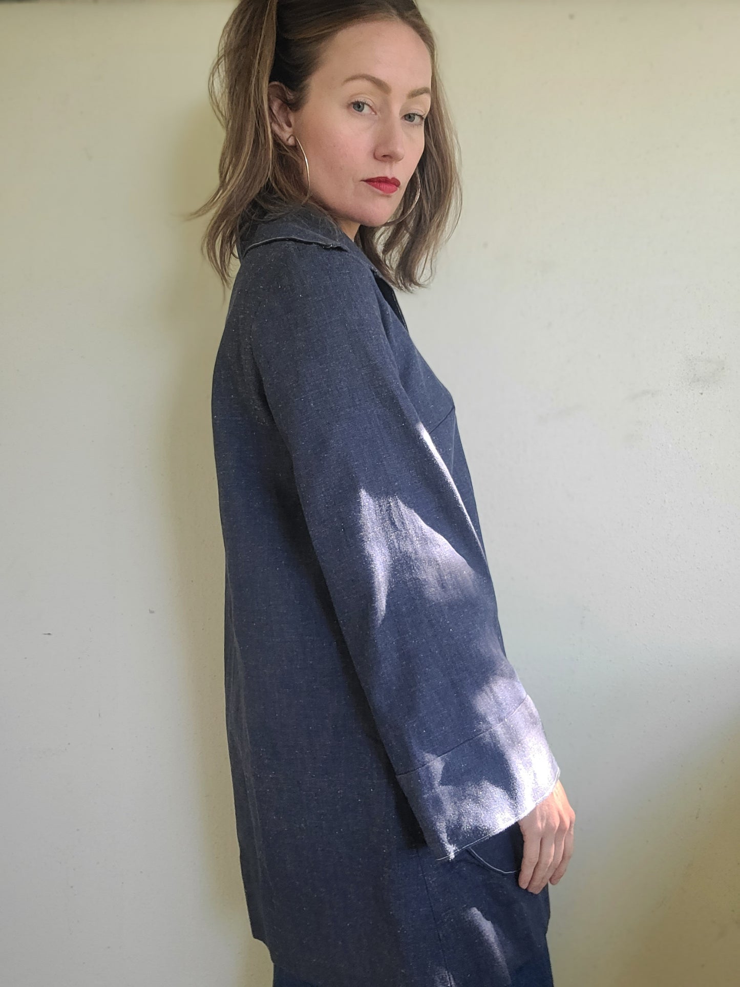 The Gretta Handmade Vintage Flared Button Down Denim Trench S-M