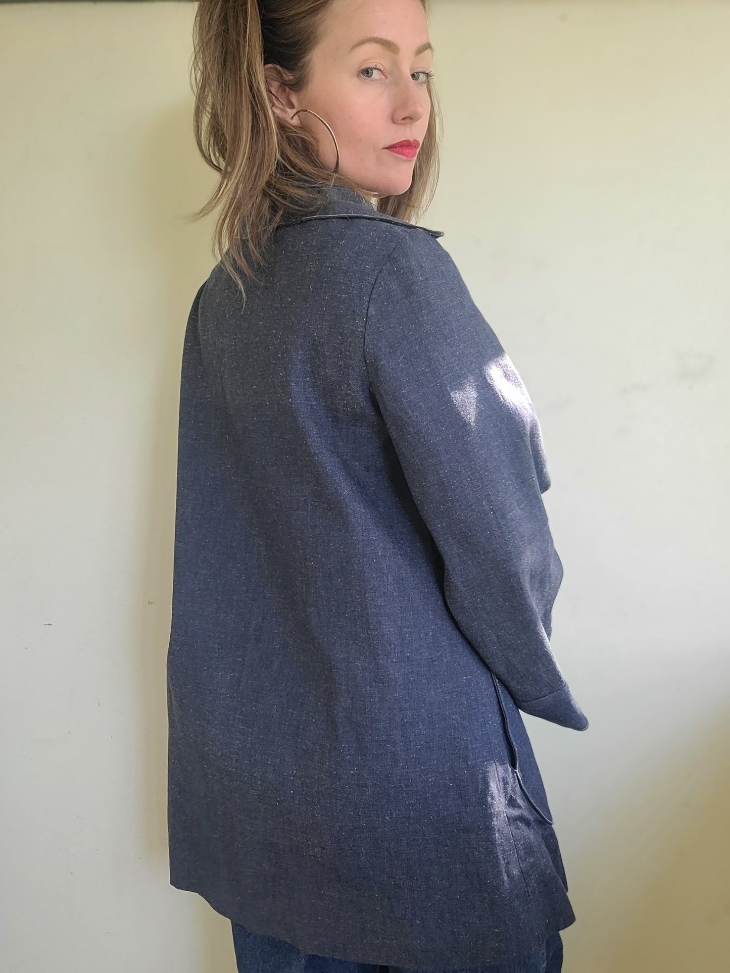 The Gretta Handmade Vintage Flared Button Down Denim Trench S-M