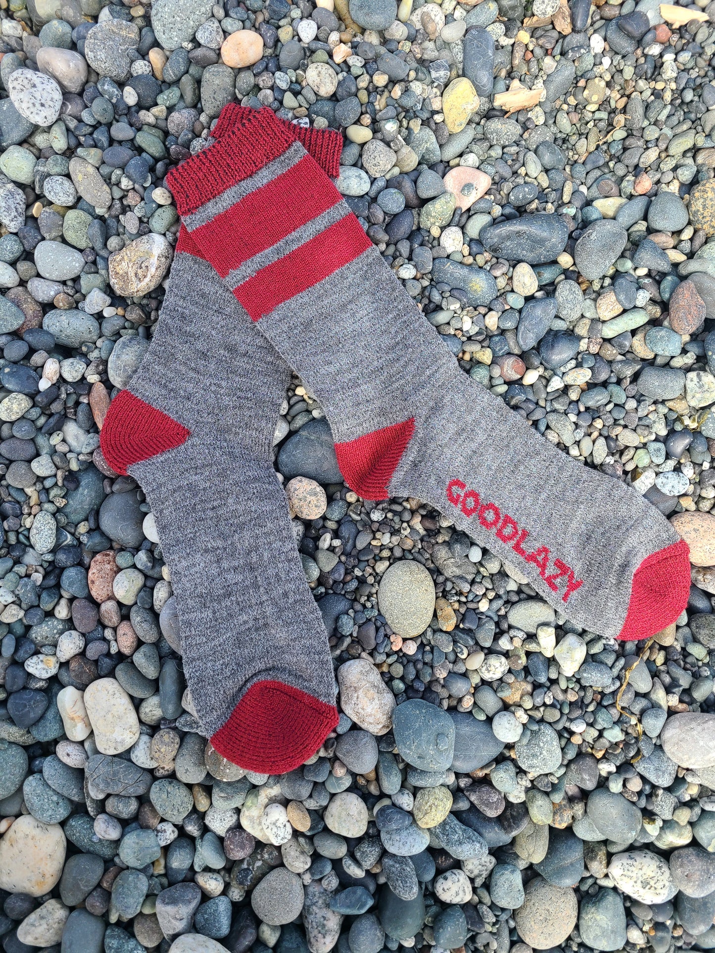 The GoodLazy Merino Wool Mid Crew Sock - Ketchup and Mustard