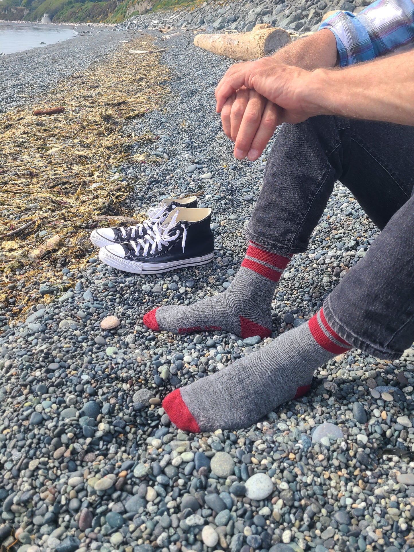 The GoodLazy Merino Wool Mid Crew Sock - Ketchup and Mustard