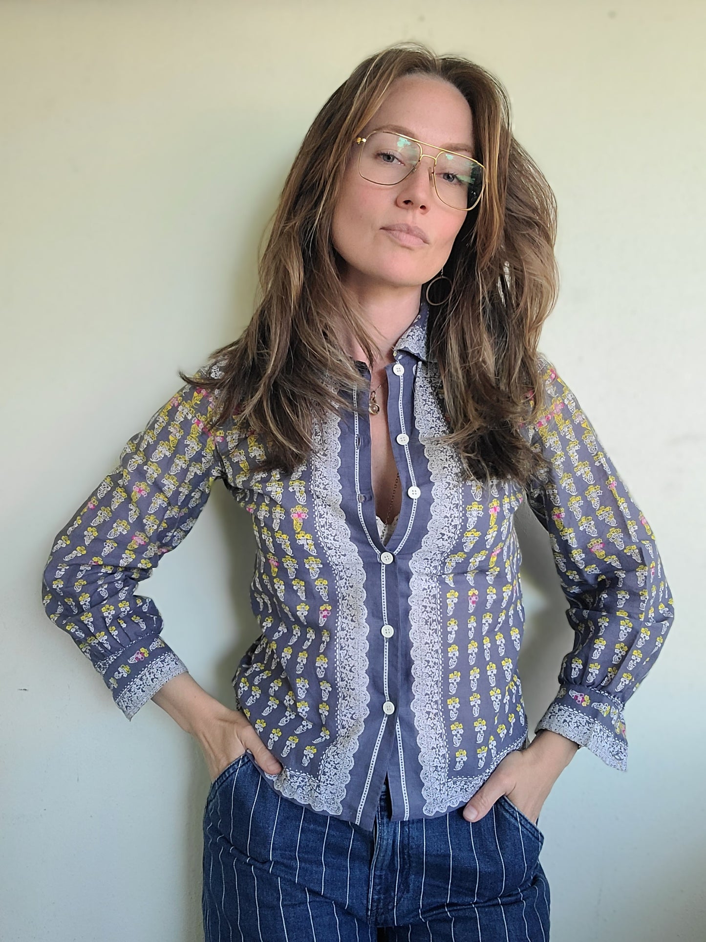The Raffaello Parisian Vintage Cotton Button Down XS Petite