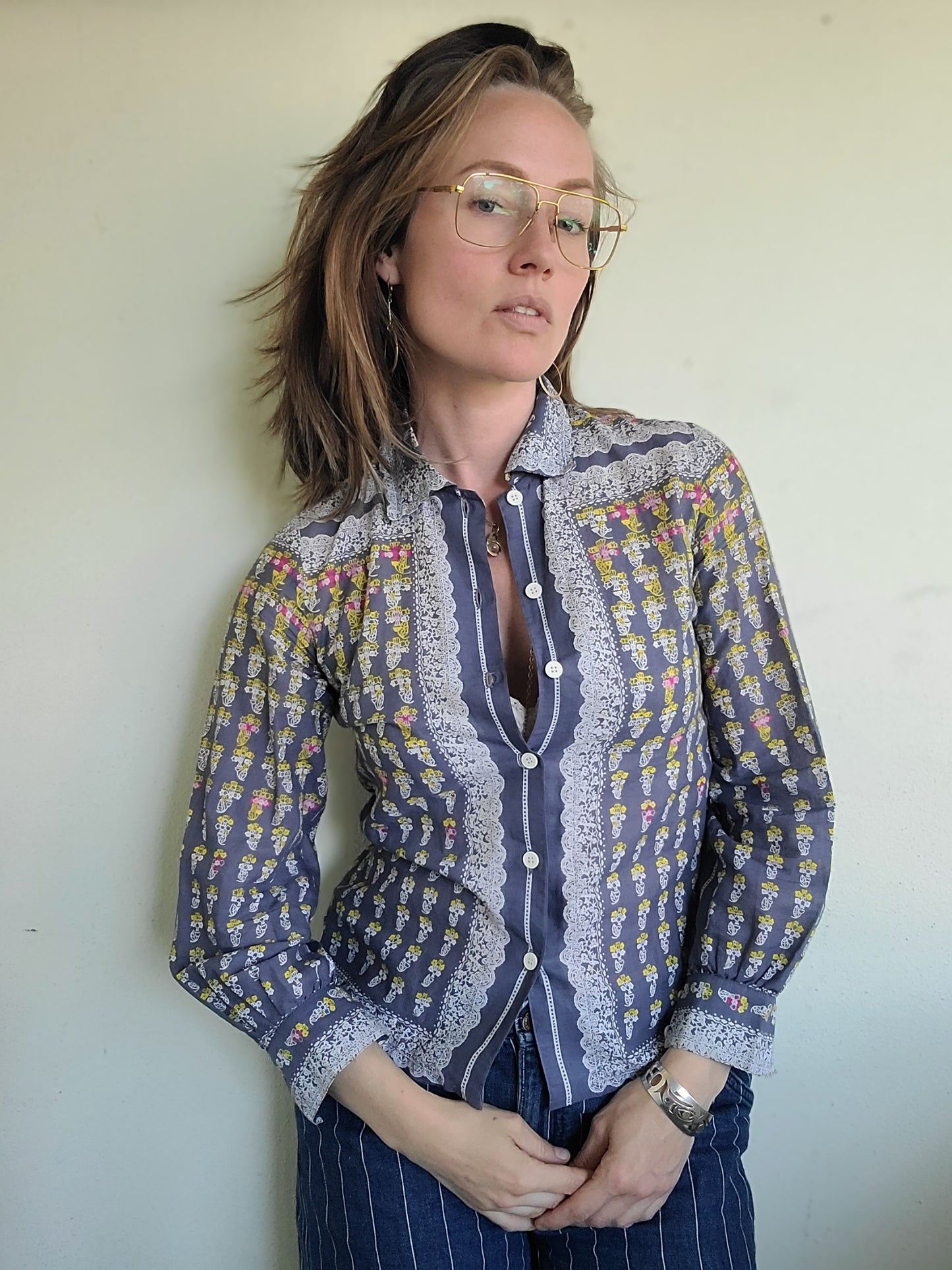The Raffaello Parisian Vintage Cotton Button Down XS Petite