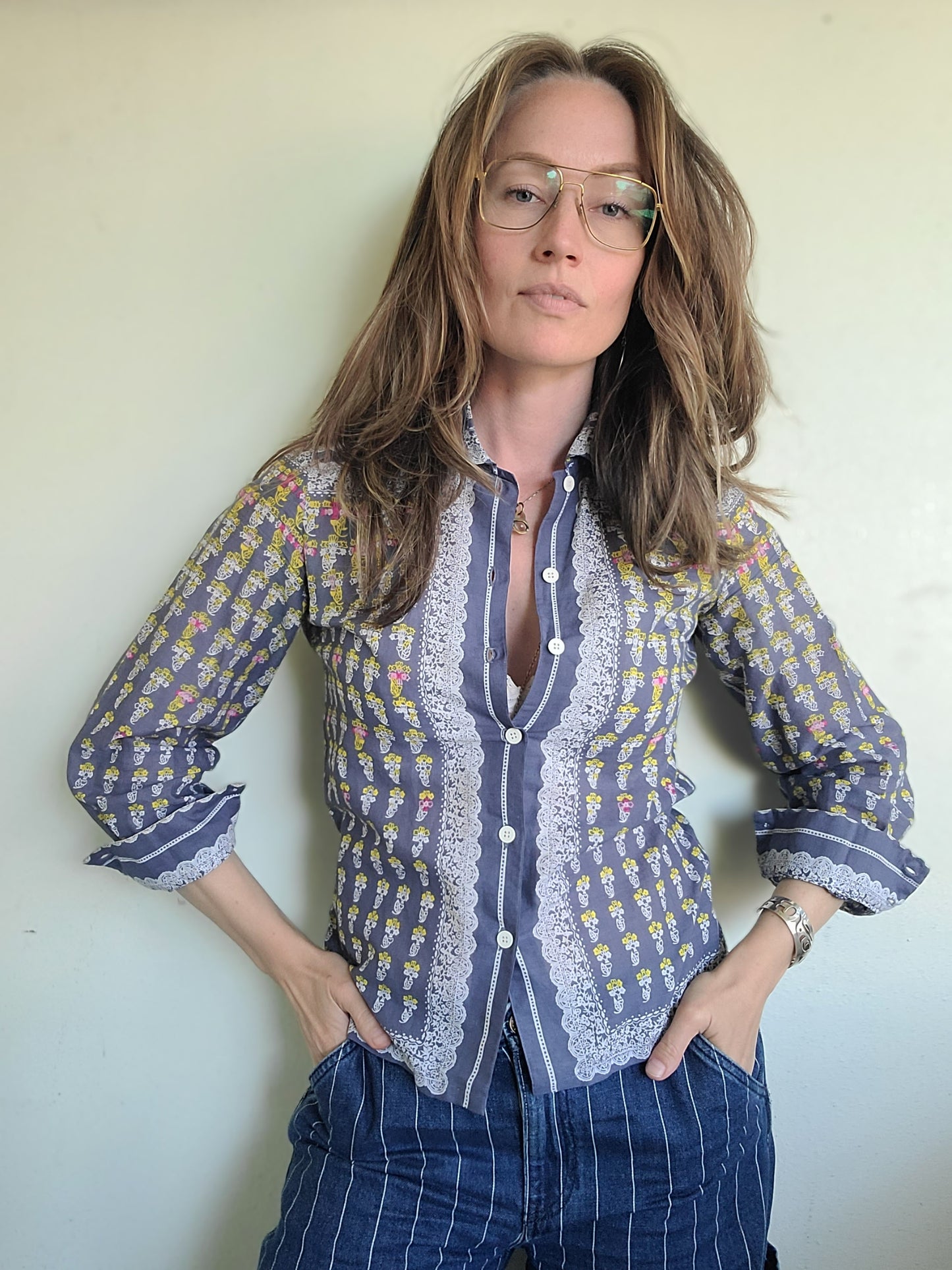 The Raffaello Parisian Vintage Cotton Button Down XS Petite