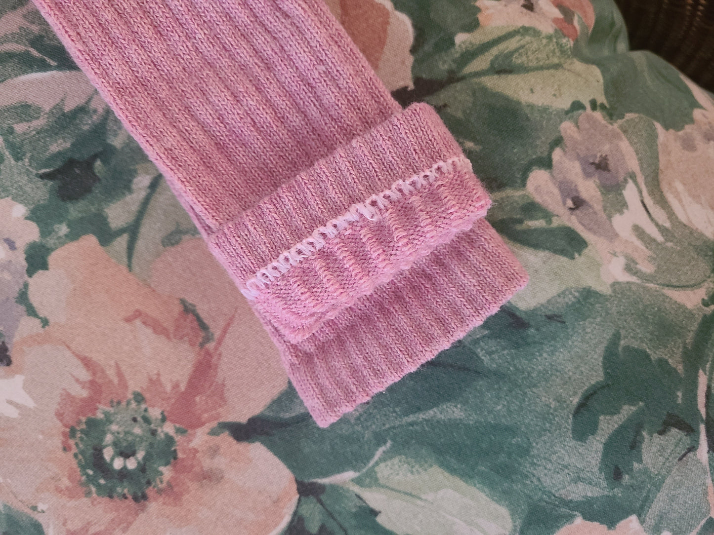 The Bethany Tall Ribbed Slouch Sock - Powder Pink