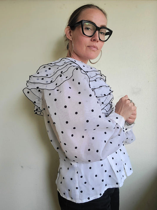 The Layer Cake Vintage 80s Polka Dot Blouse L
