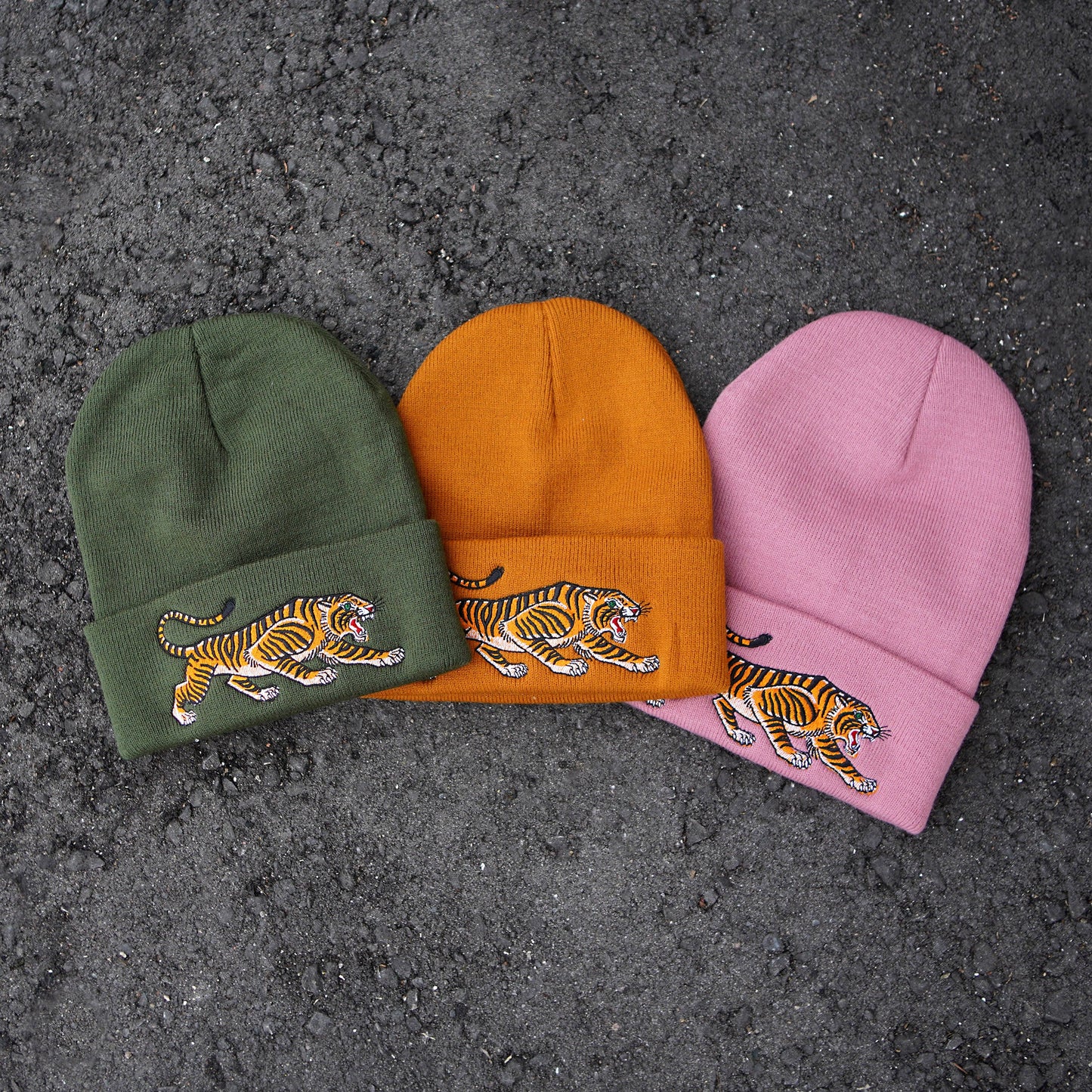 Tiger Beanie: Dusty Pink