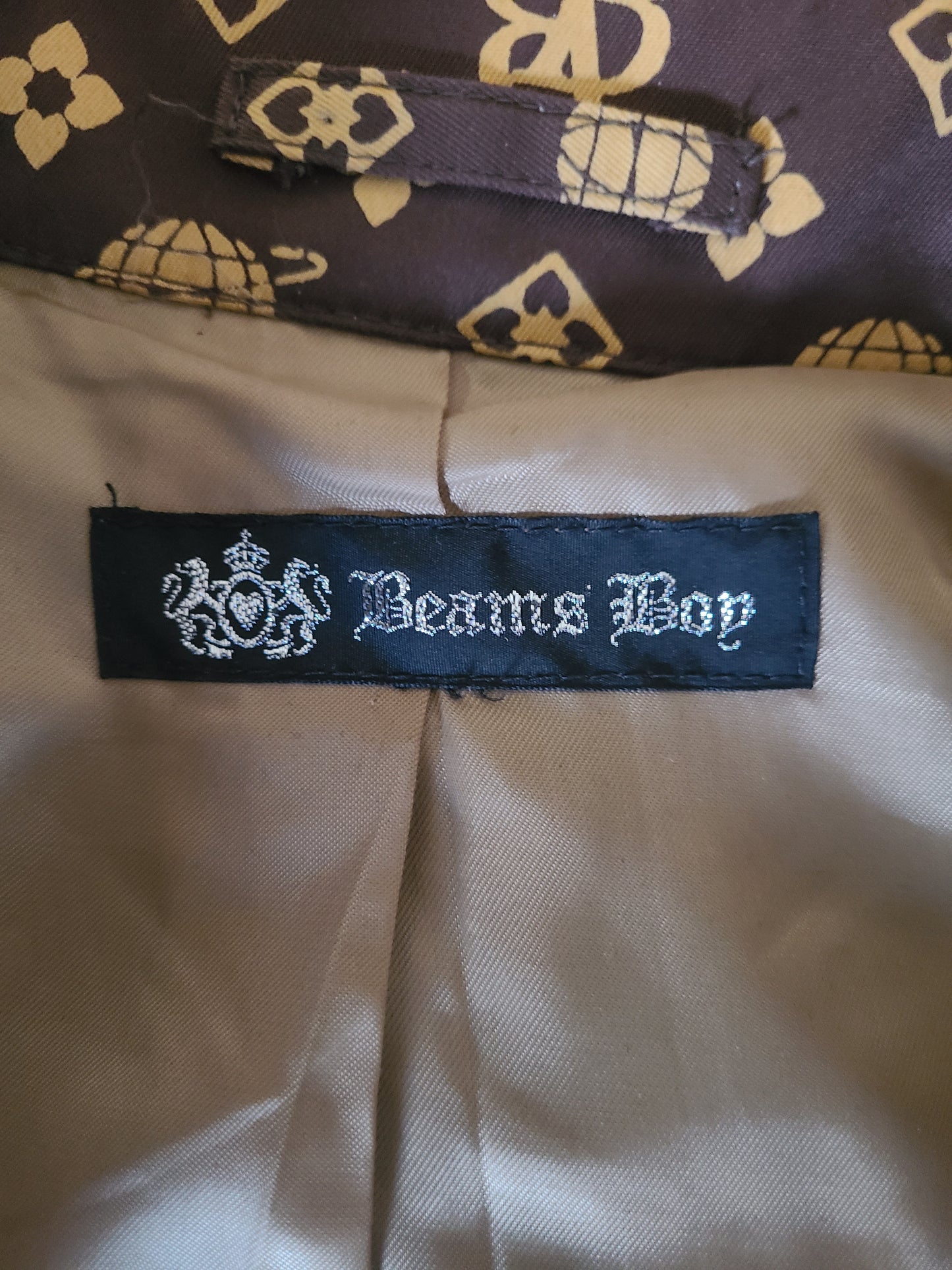 BEAMS BOY Vintage Late 90s Y2K Era Signature Monogram Jacket Coat S