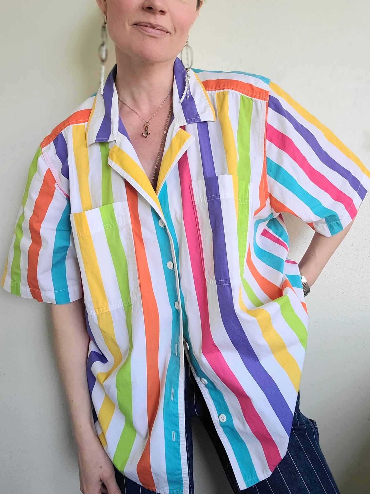 The Rainbow Vintage 80s Liz Claiborne Cotton Button Down XL