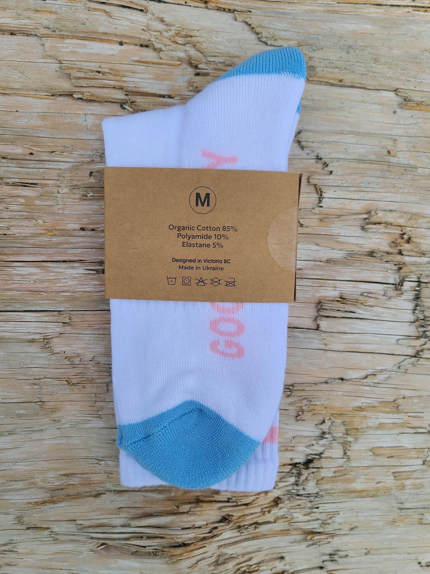The GoodLazy Athletic Retro Organic Cotton Crew Sock - White