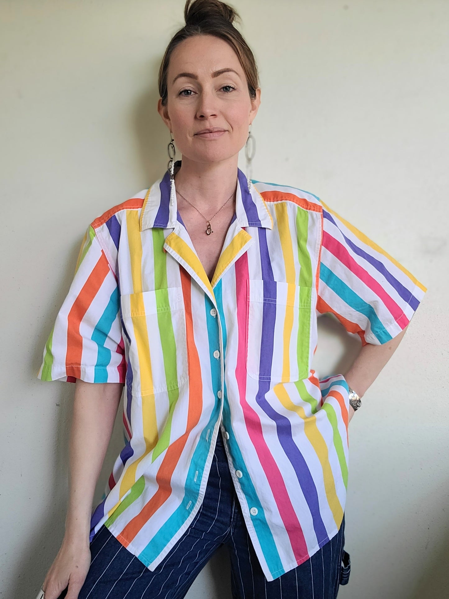The Rainbow Vintage 80s Liz Claiborne Cotton Button Down XL