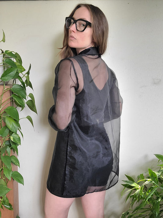 The Gothic Organza Extravaganza Sheer Vintage Blouse M NWT