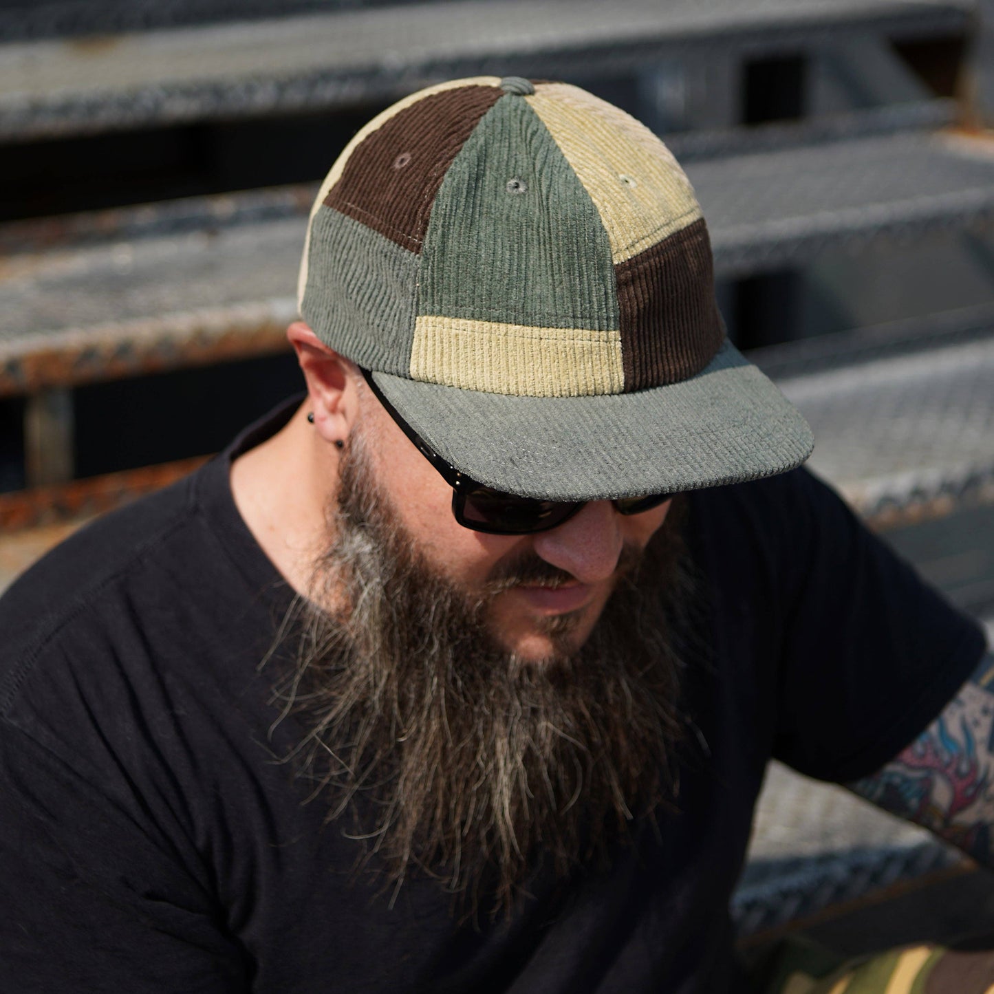 Patchwork Corduroy Hat: Desert