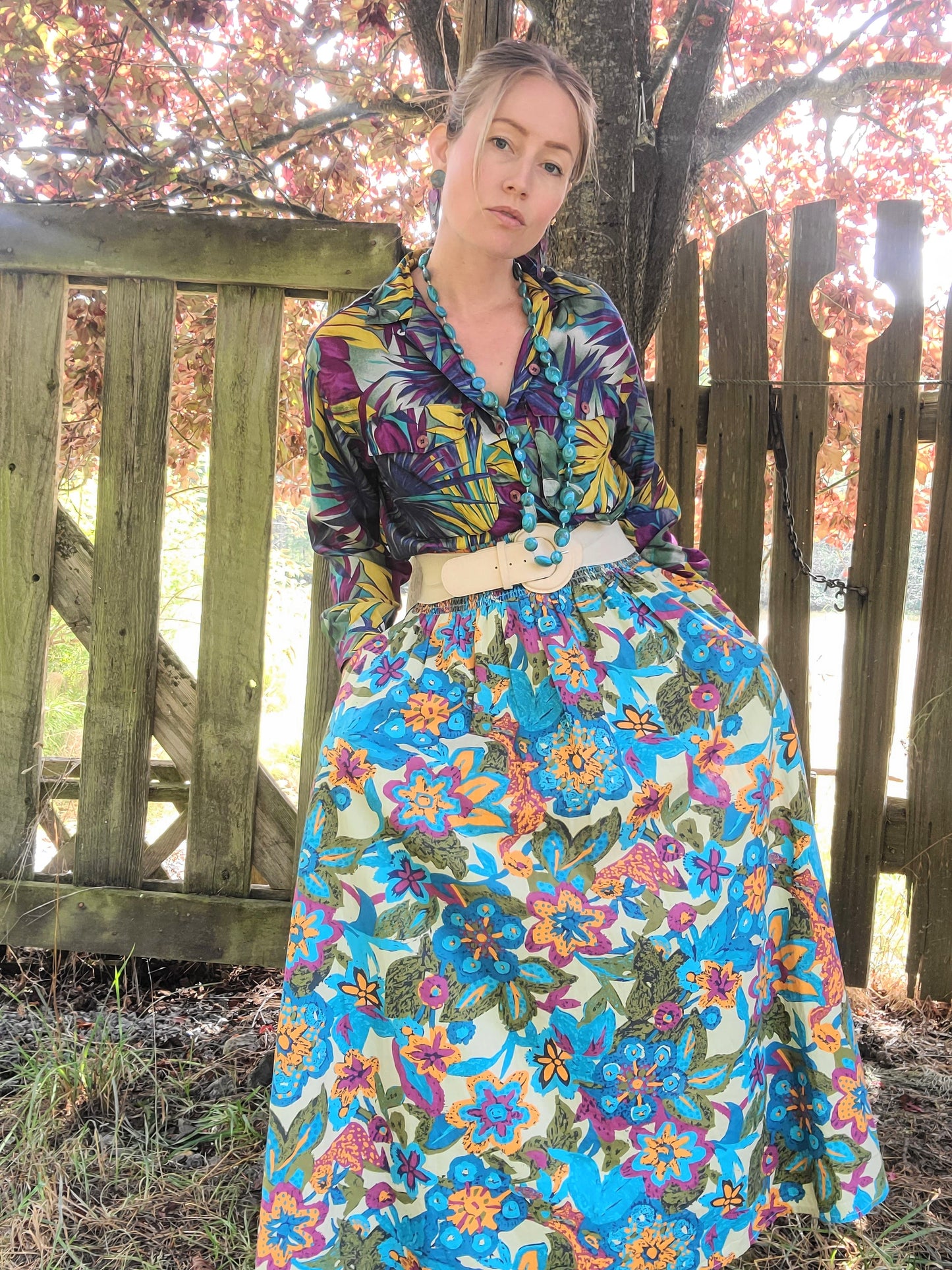 The House of Harlow 1960 Psychedelic Skirt L