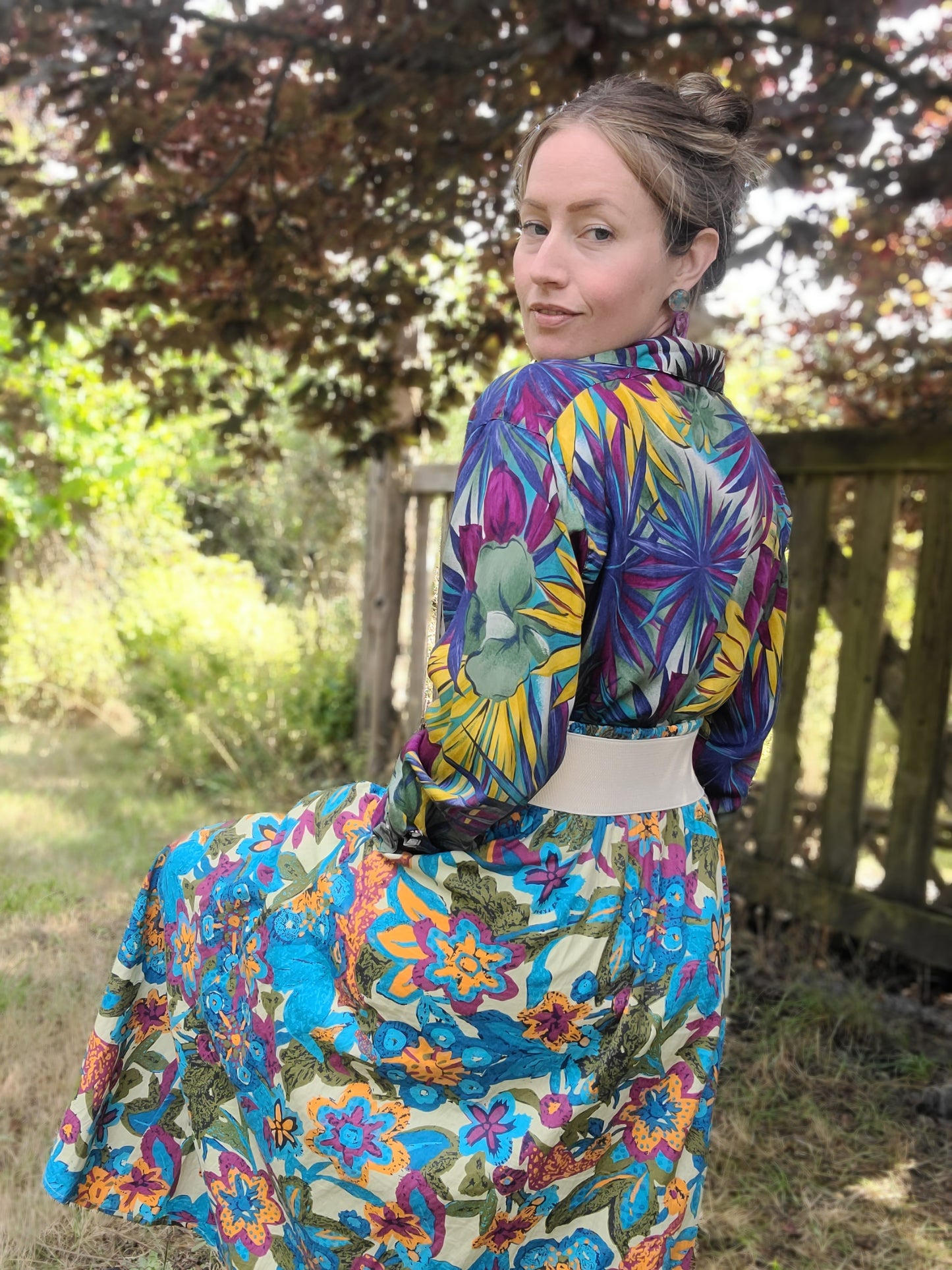 The House of Harlow 1960 Psychedelic Skirt L
