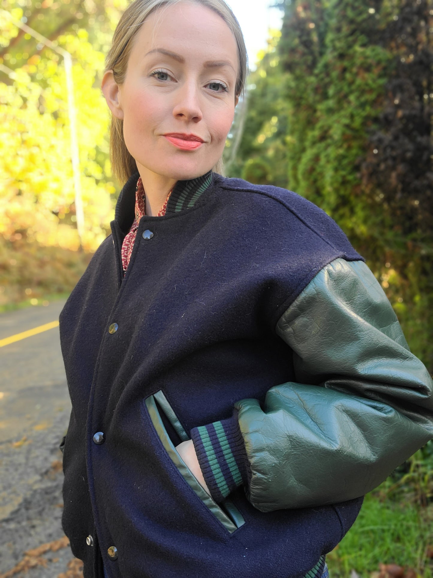 The Babe Wool + Leather Varsity Jacket L-XL