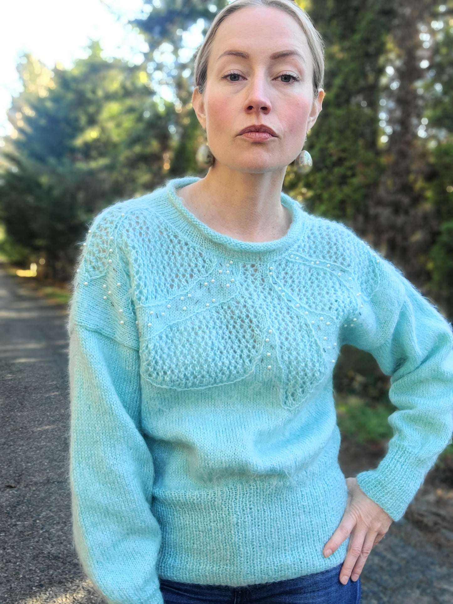 The Simone Handknit Vintage Wool Sweater M-L