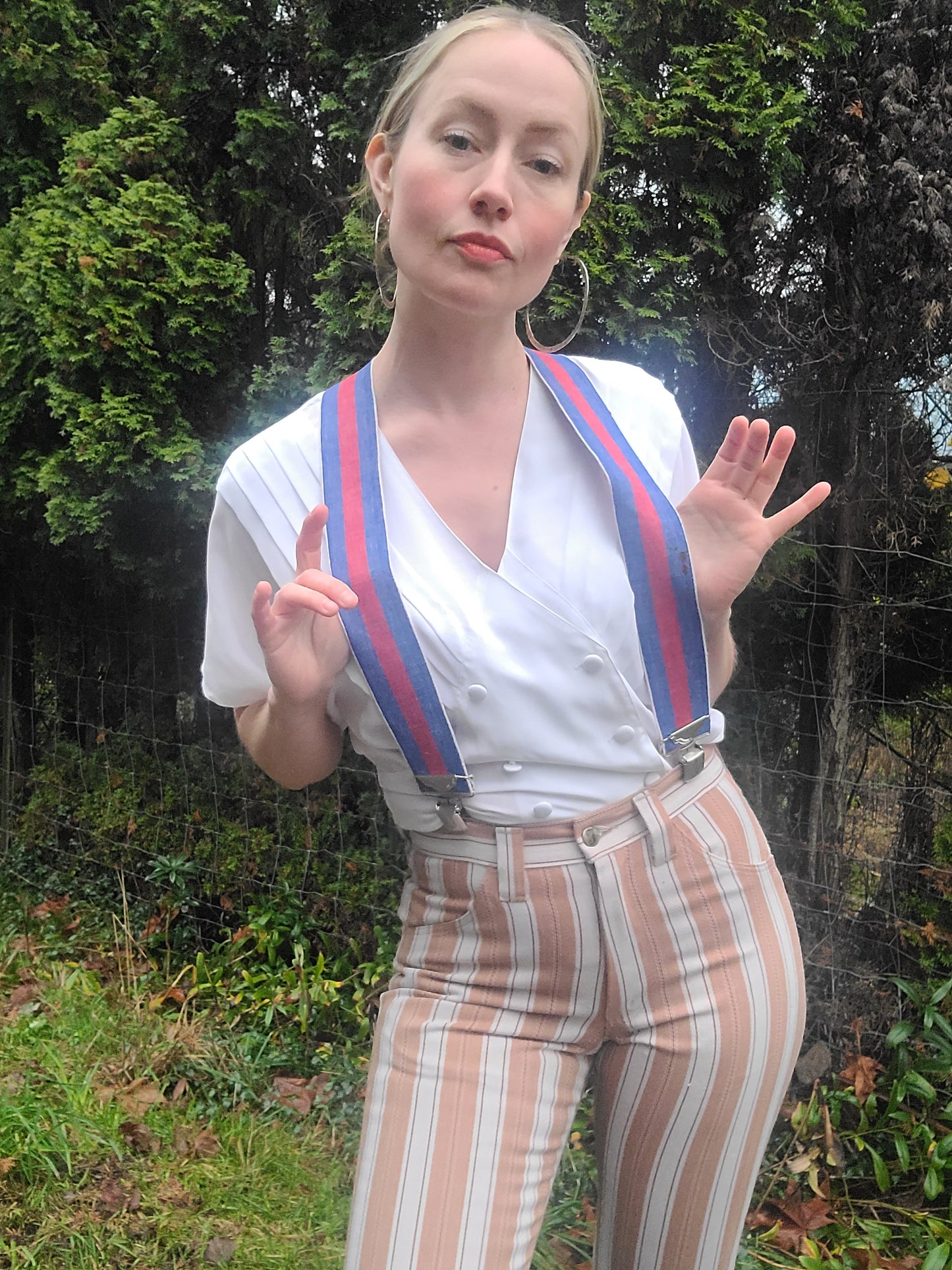 The Vintage Red White and Blue Suspenders