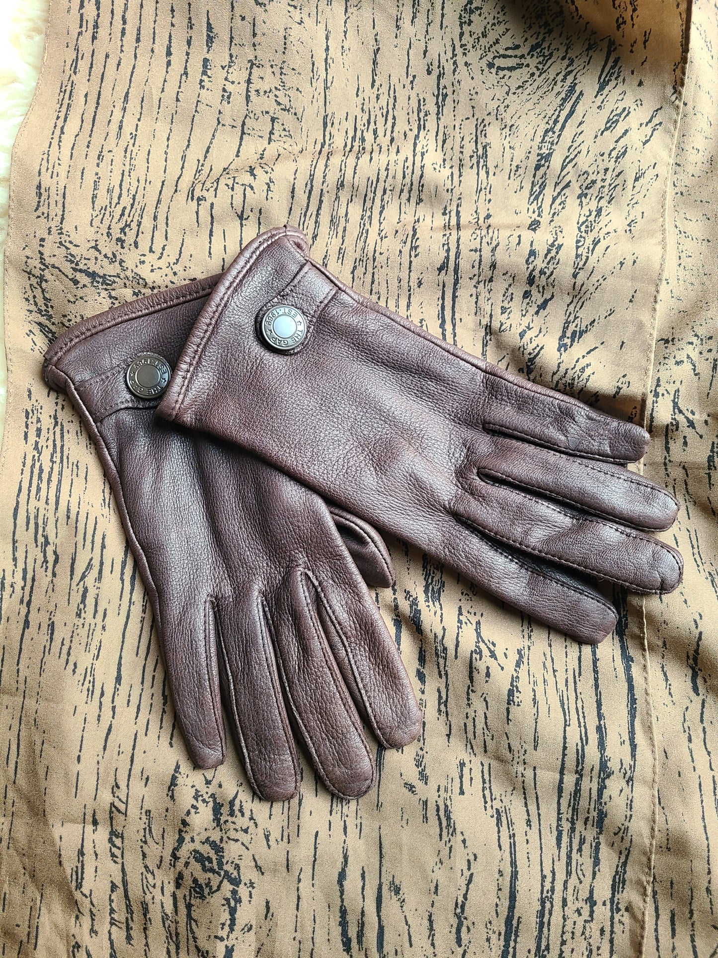 Brown Leather Driving Gloves by The Gap