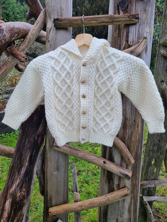 The Handmade Children’s Cable Knit Hooded Cardigan Sweater