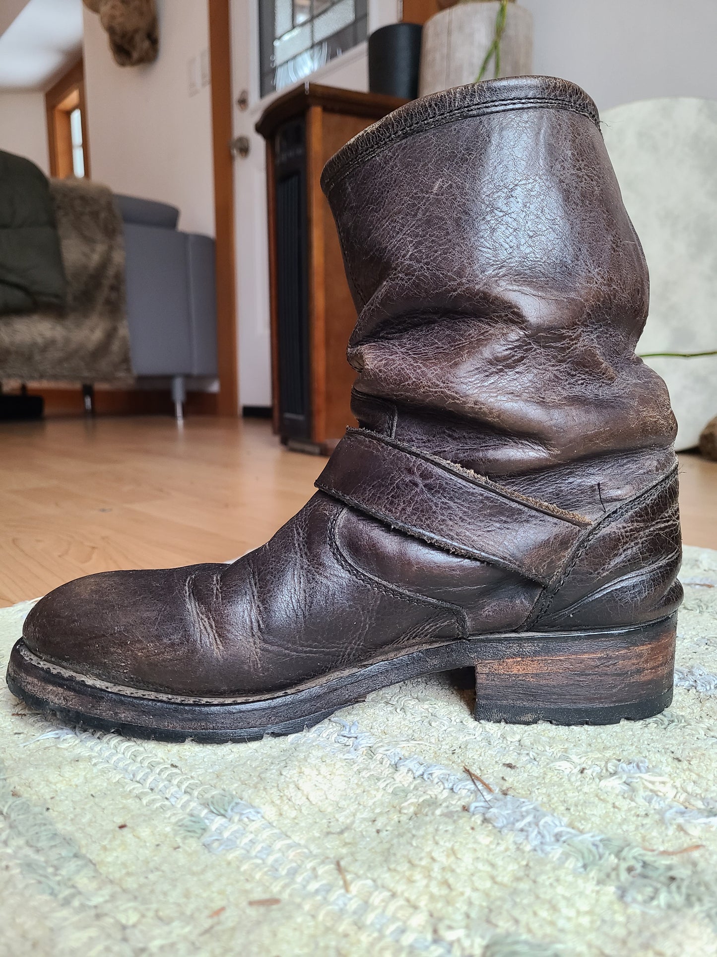 John Fluevog Leather Oscar Moto Boot Size 7