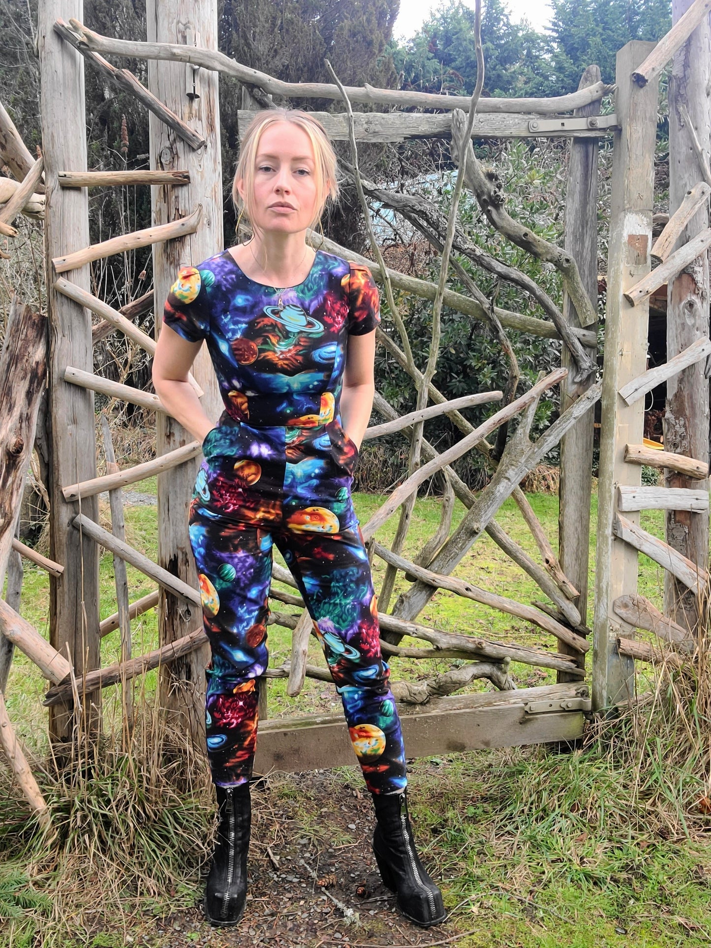 The Space Babe Catsuit by Birds of North America XS-S