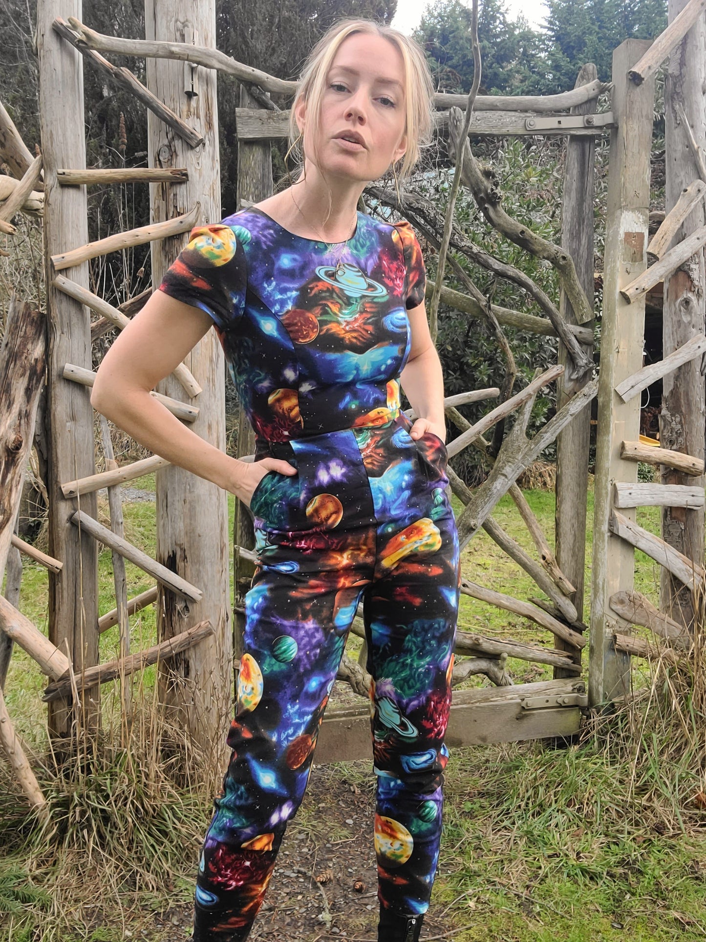 The Space Babe Catsuit by Birds of North America XS-S