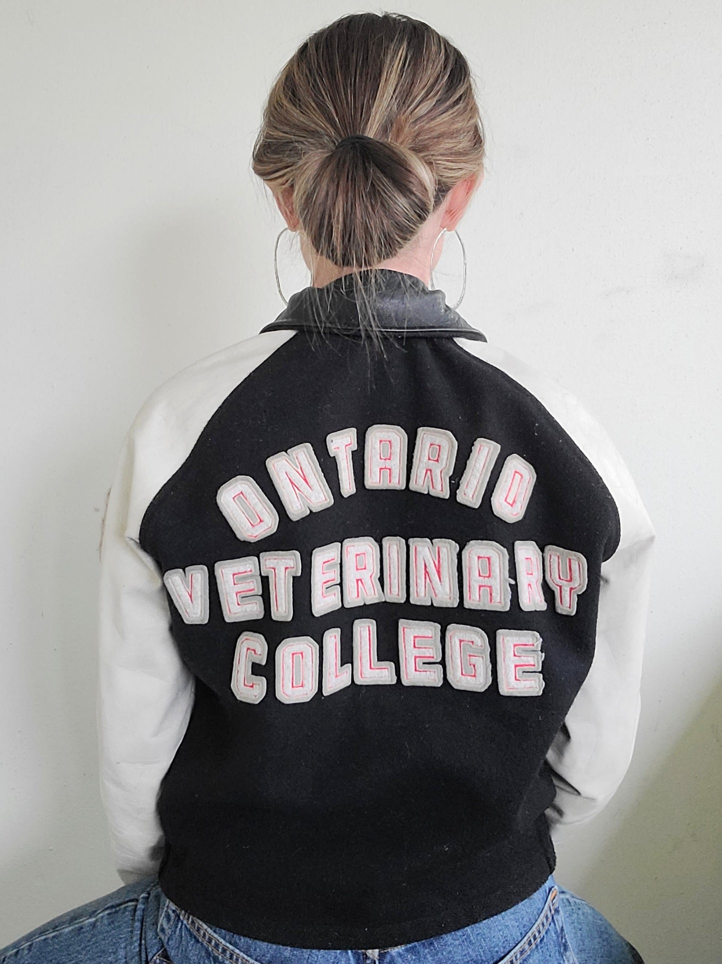 The Vintage University of Guelph Ontario Veterinary College Varsity Jacket L
