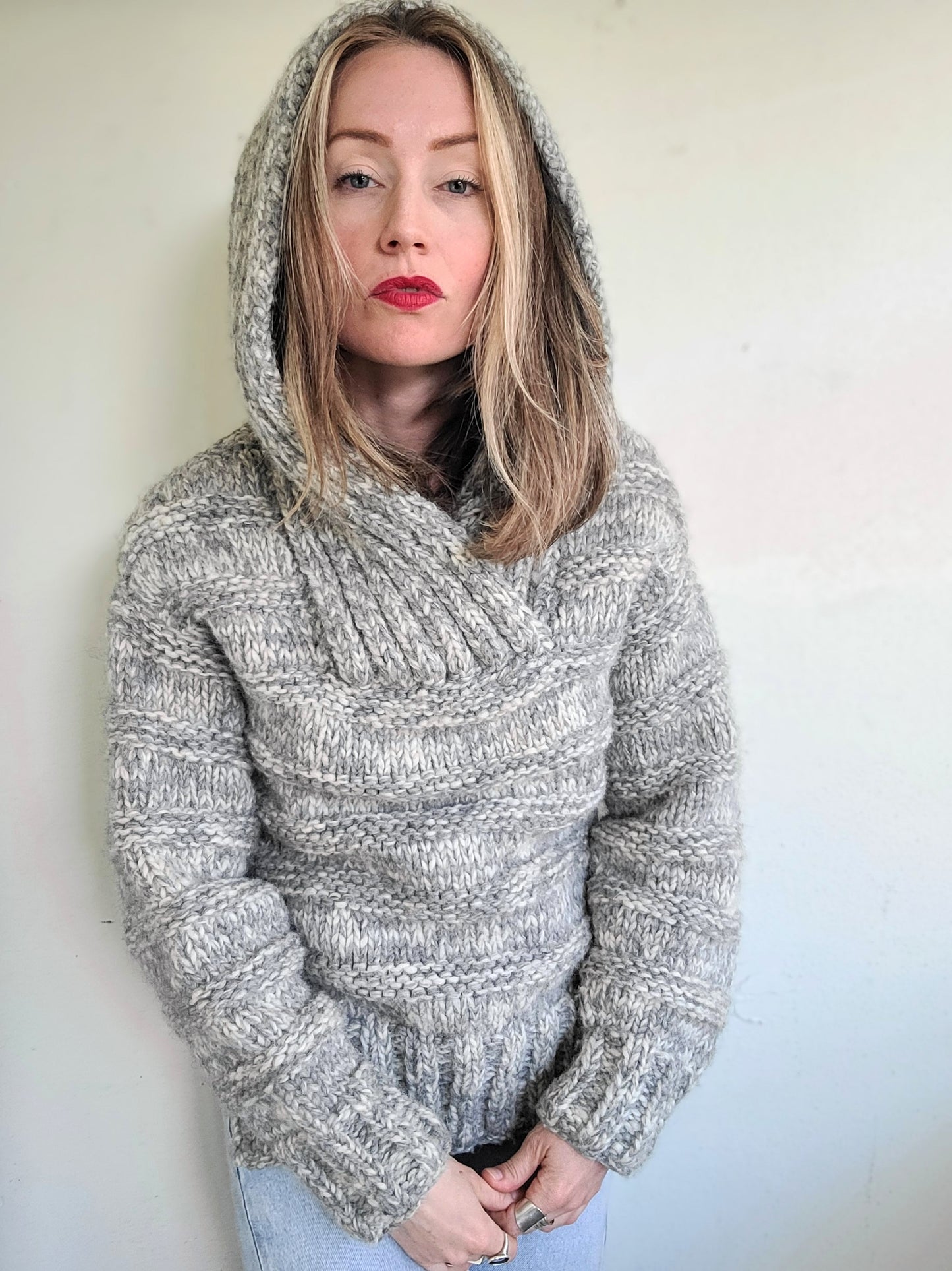 The Hannah Handmade Hooded Wool Sweater S