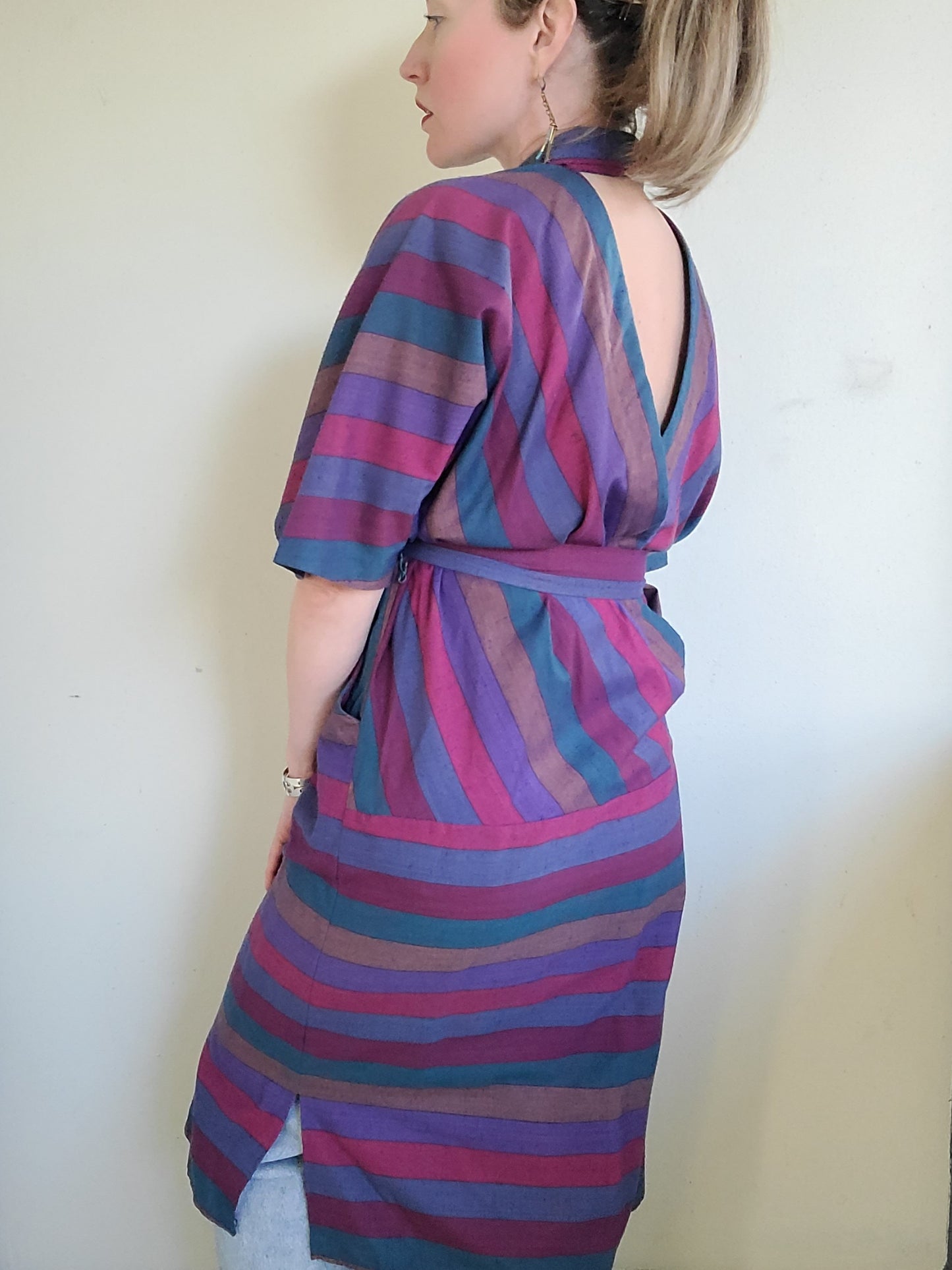 The Kristin Vintage Striped 80s Dress XL-2X