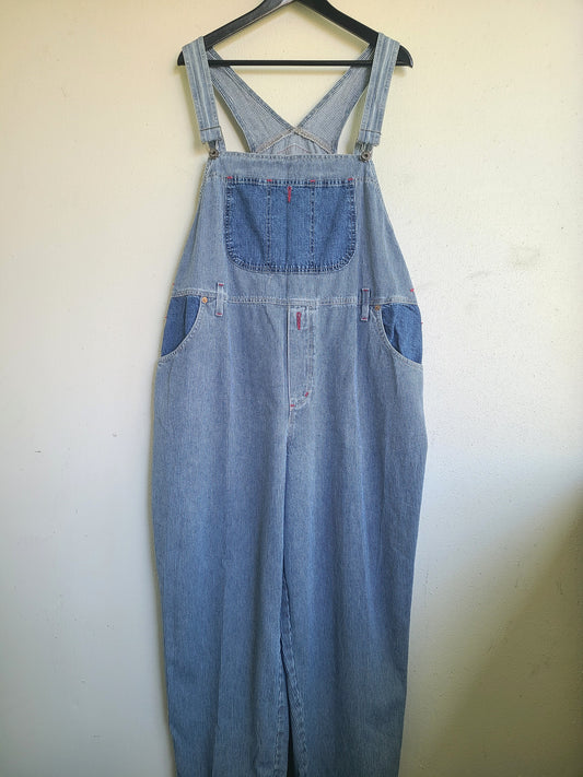 The Station Attendant Vintage Railroad Pinstripe Overalls 2X
