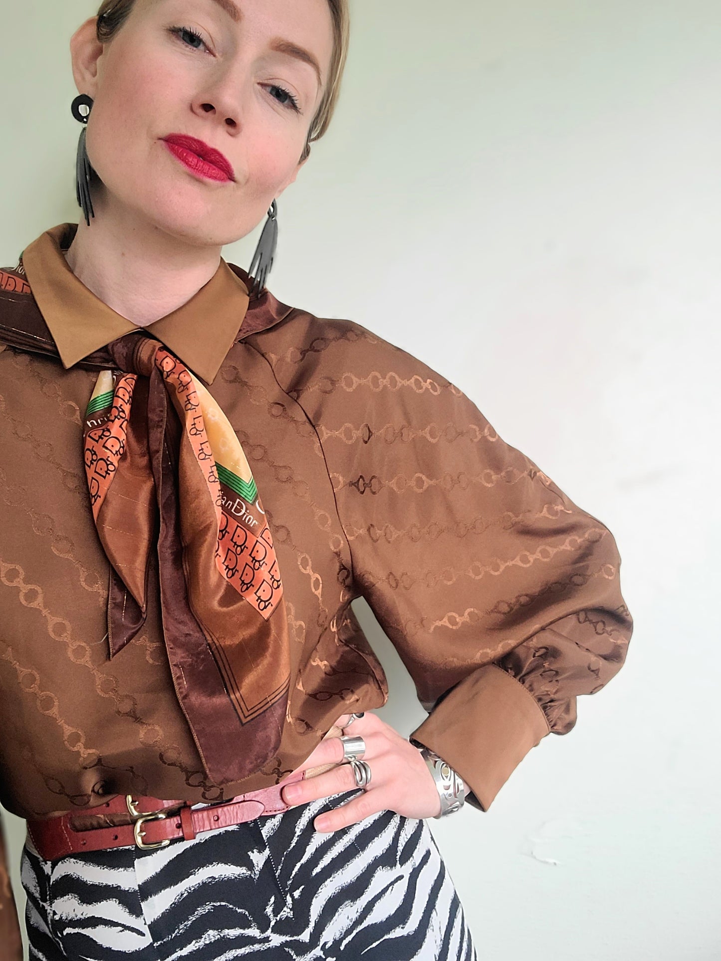 The Horsebit Collared Blouse by AMERI Vintage Undressed S PETITE