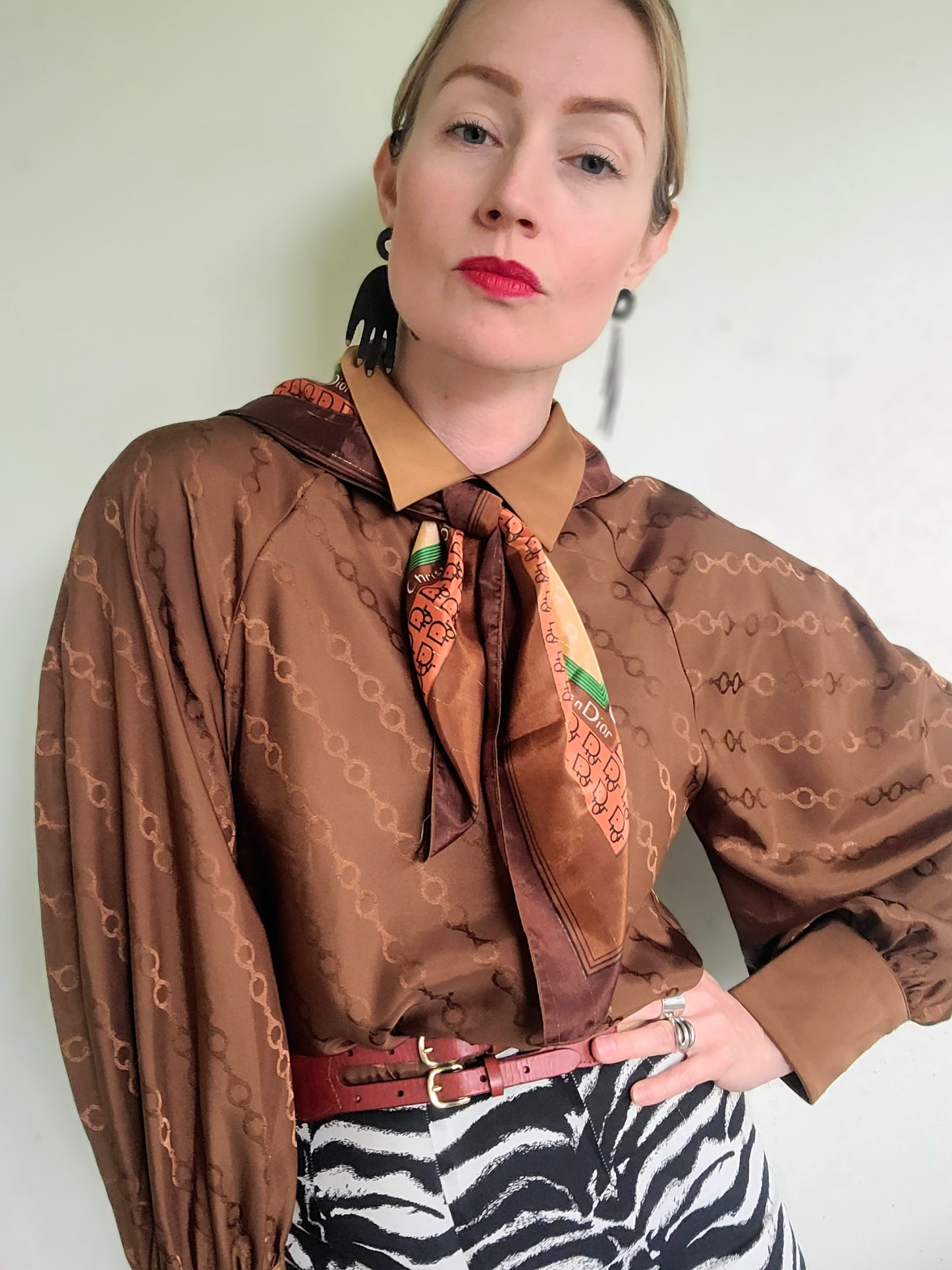The Horsebit Collared Blouse by AMERI Vintage Undressed S PETITE