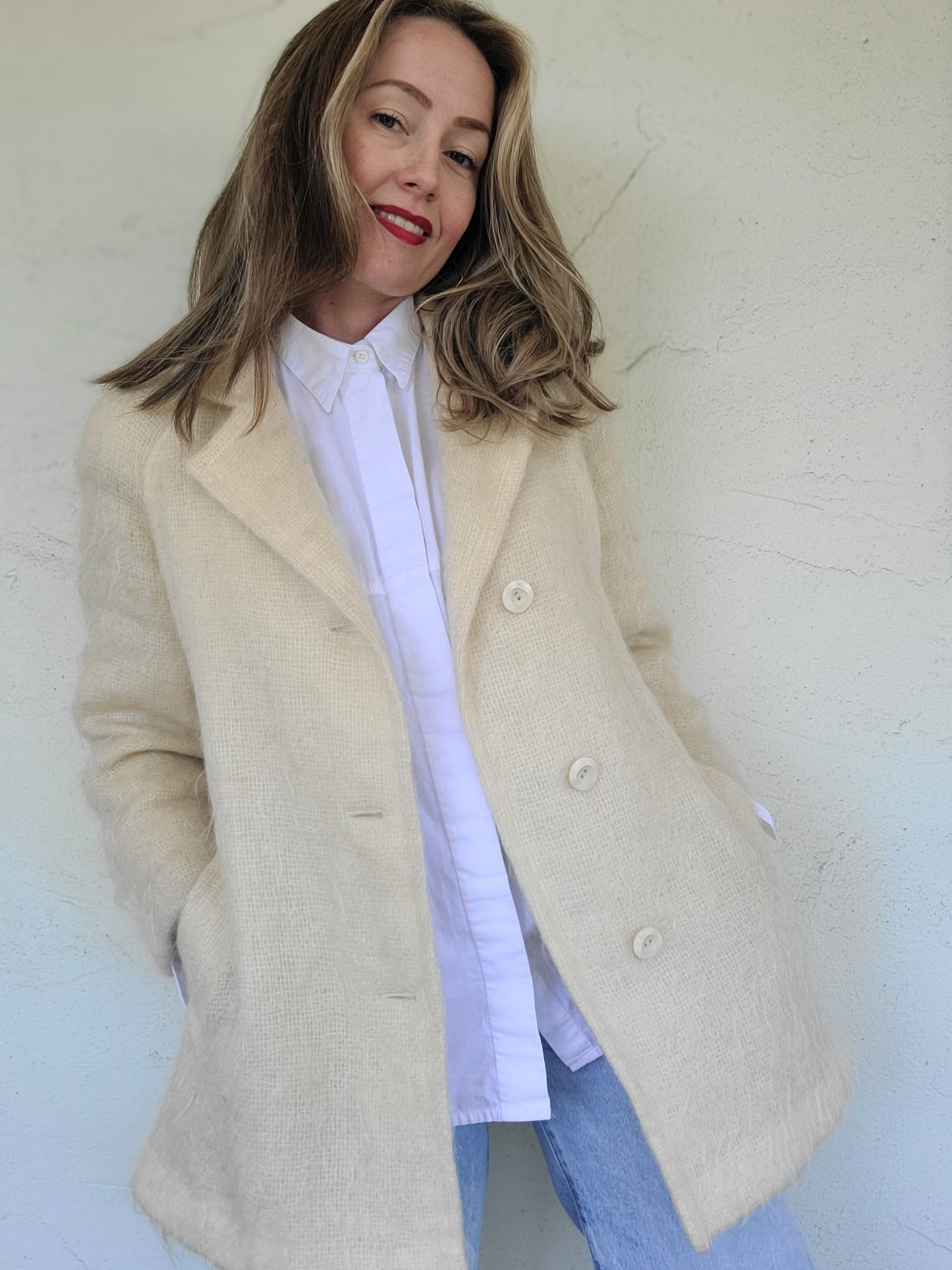 The Anna Minimalist Mohair Spring Trench Coat M